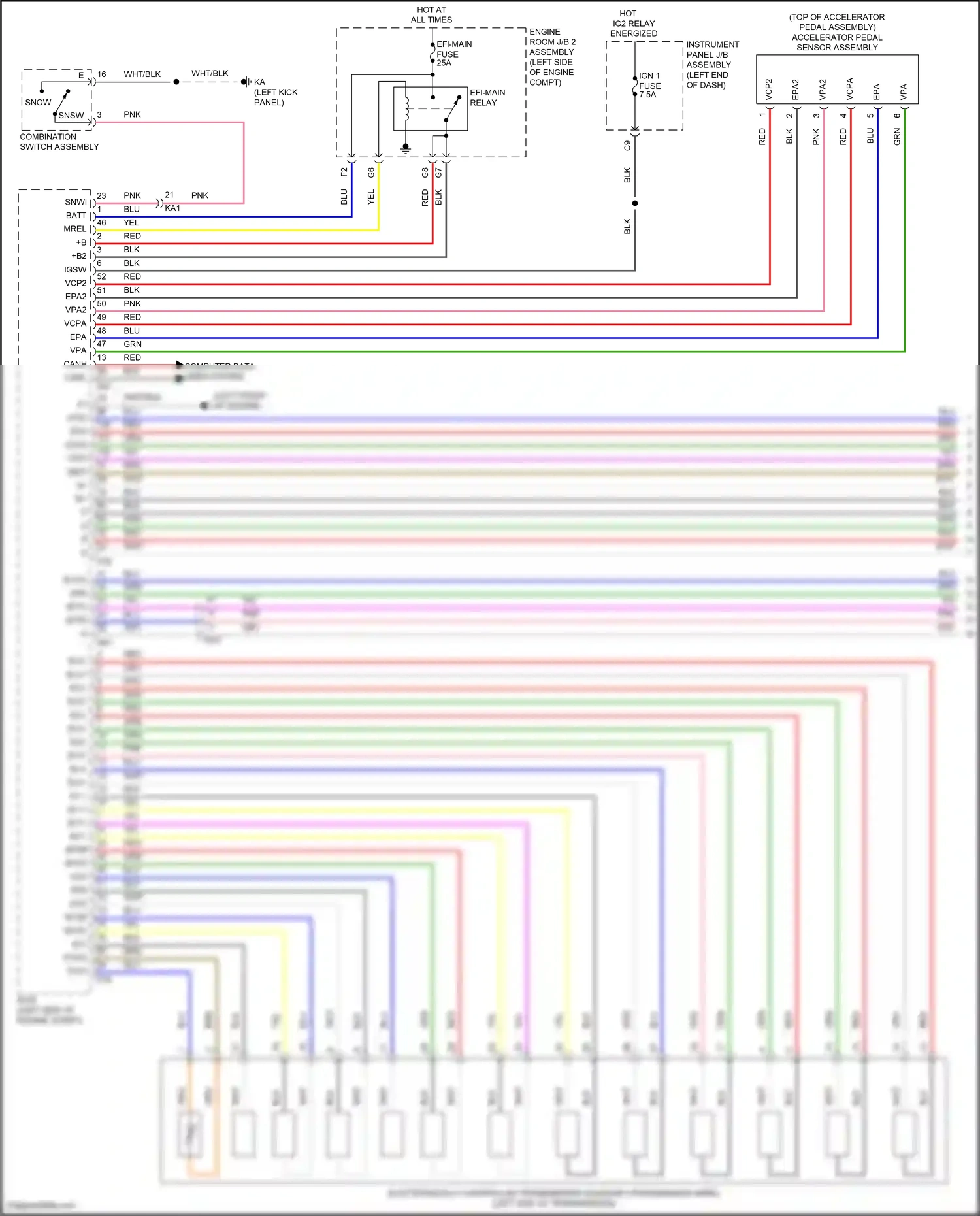 Wiring diagram engine room j/b 2 assembly for Lexus IS III facelift 2 (2020-2024) (11 of 16)