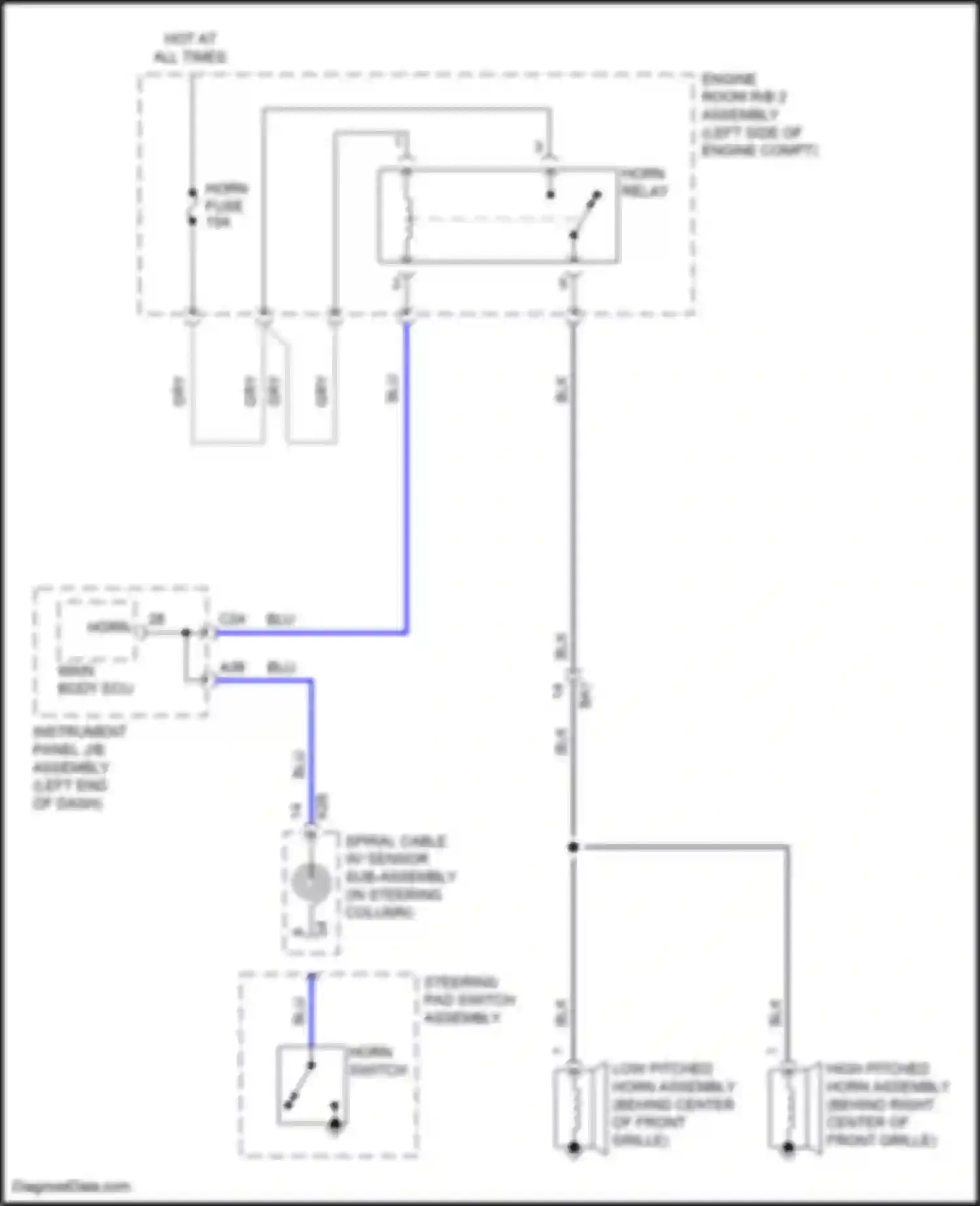Wiring diagram spiral cable w/ sensor sub-assembly for Lexus IS III facelift 2 (2020-2024)
