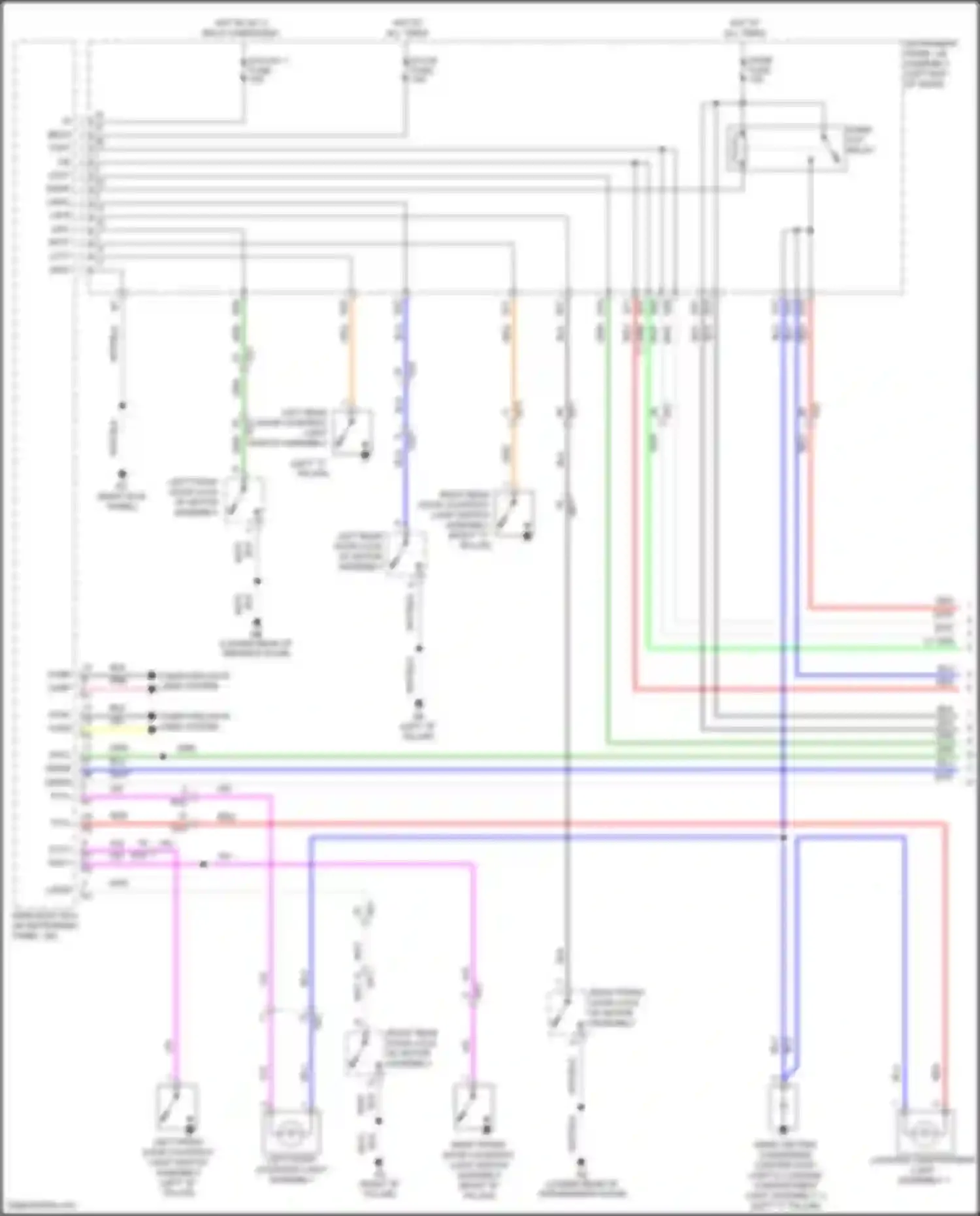 Wiring diagram left front door courtesy light switch assembly for Lexus IS III facelift 2 (2020-2024)