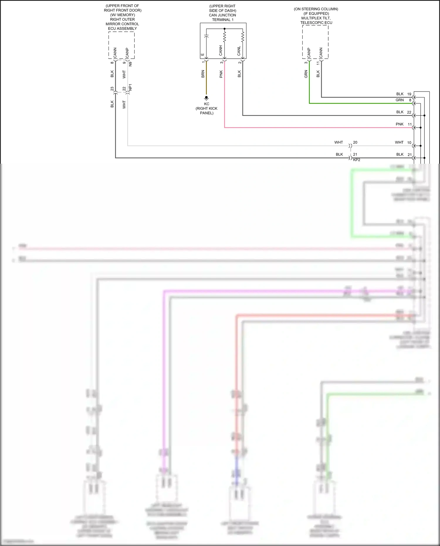 Wiring diagram left outer mirror control ecu assembly for Lexus IS III facelift 2 (2020-2024) (2 of 13)