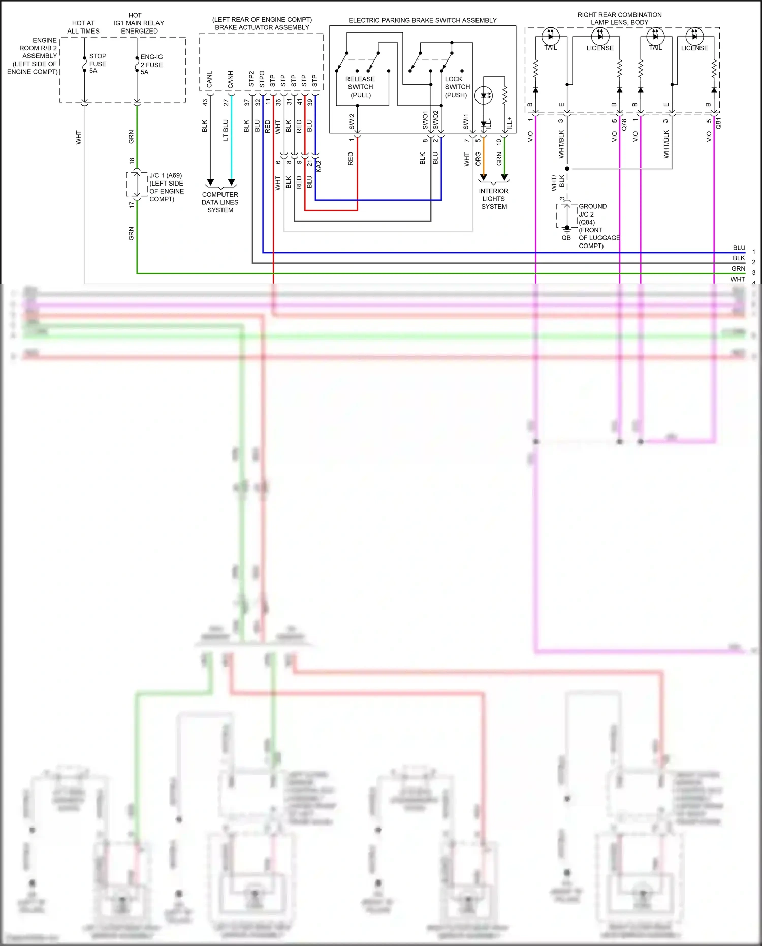 Wiring diagram left outer rear view for Lexus IS III facelift 2 (2020-2024) (1 of 1)