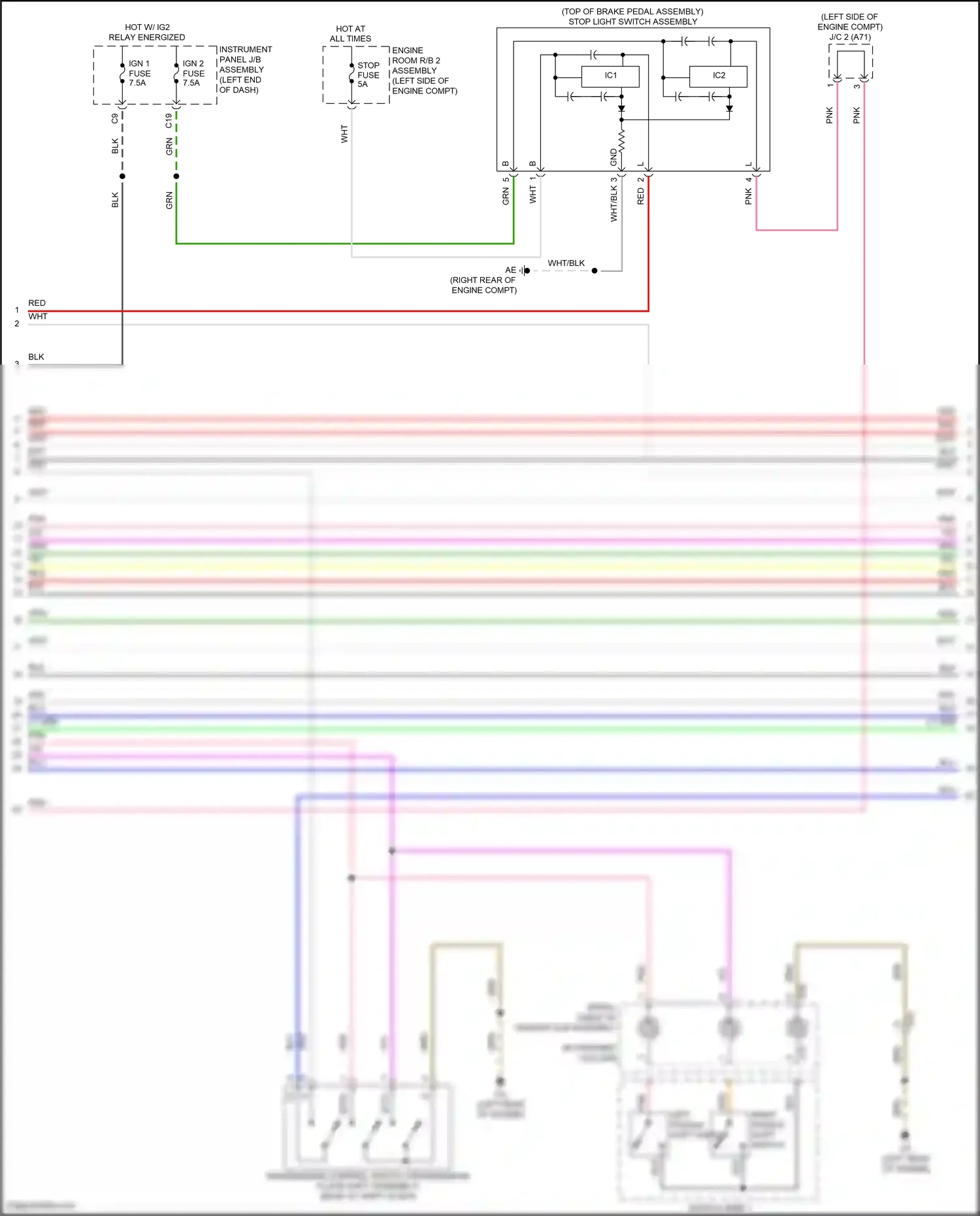 Wiring diagram left paddle shift switch for Lexus IS III facelift 2 (2020-2024) (4 of 4)