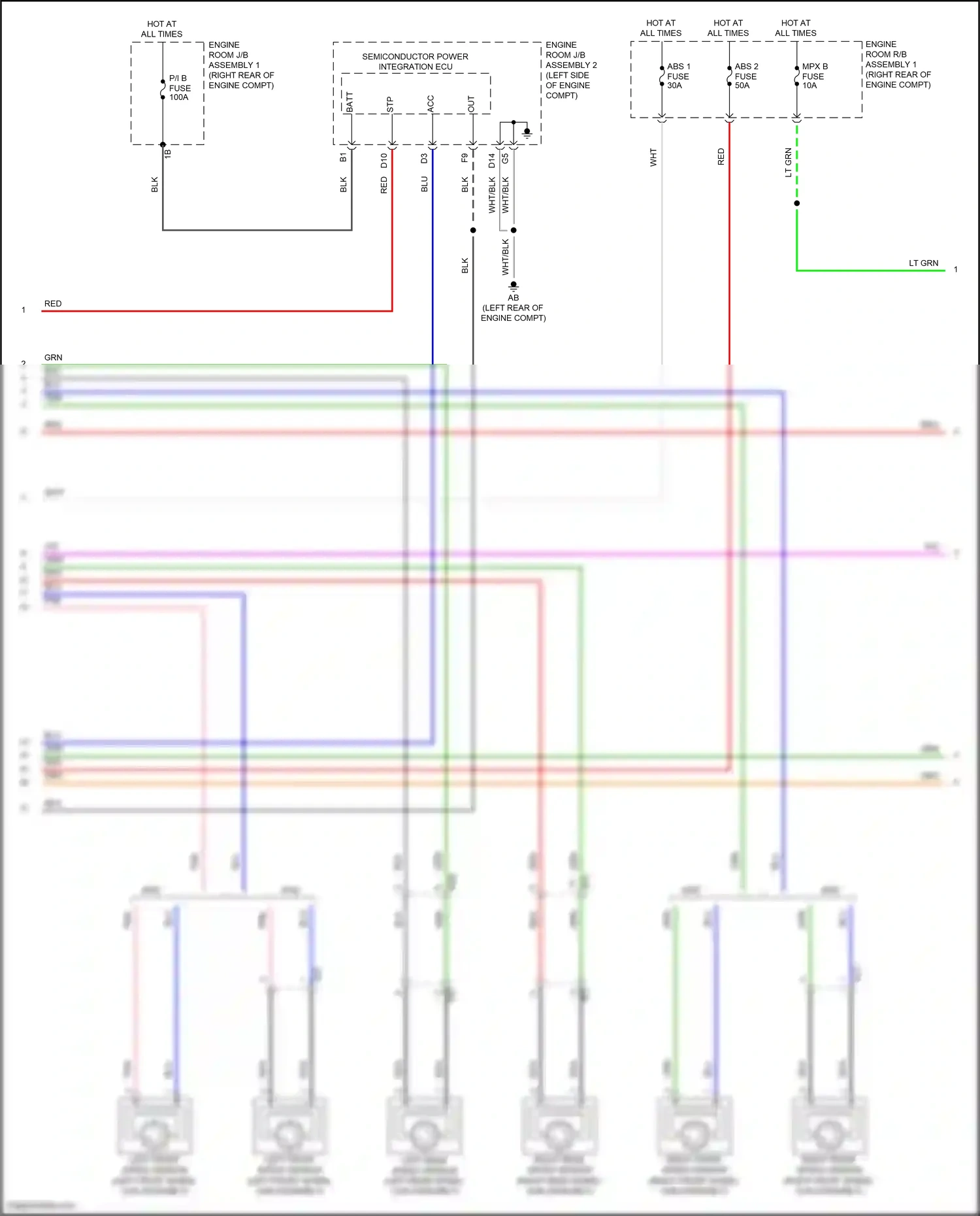 Wiring diagram left rear speed sensor for Lexus IS III facelift 2 (2020-2024) (1 of 2)