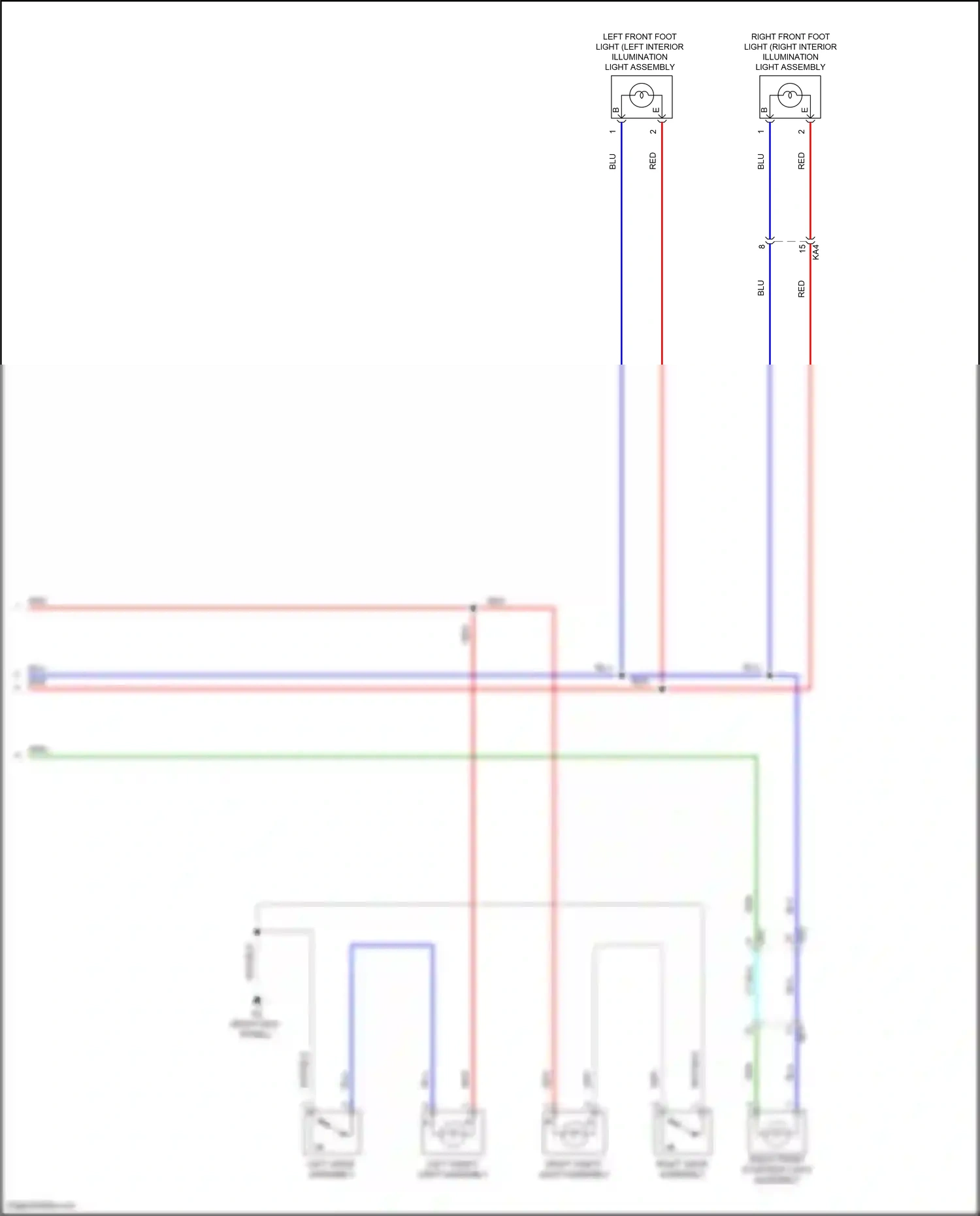 Wiring diagram left visor assembly for Lexus IS III facelift 2 (2020-2024) (1 of 2)