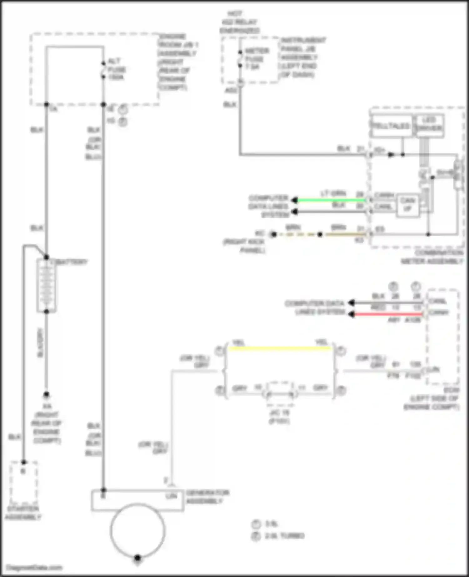 Wiring diagram starter assembly for Lexus IS III facelift 2 (2020-2024)