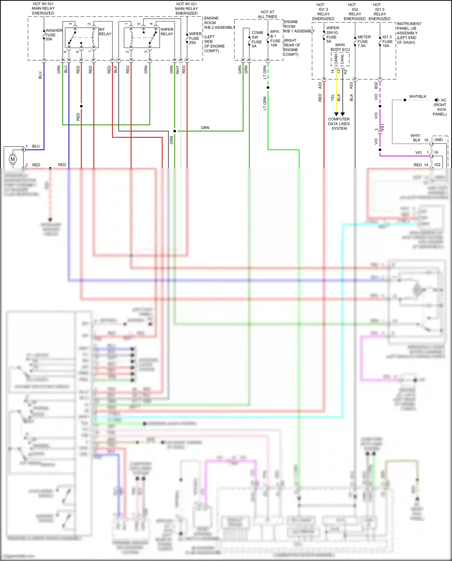 Wiring diagram main relay energized for Lexus IS III facelift 2 (2020-2024) (2 of 4)