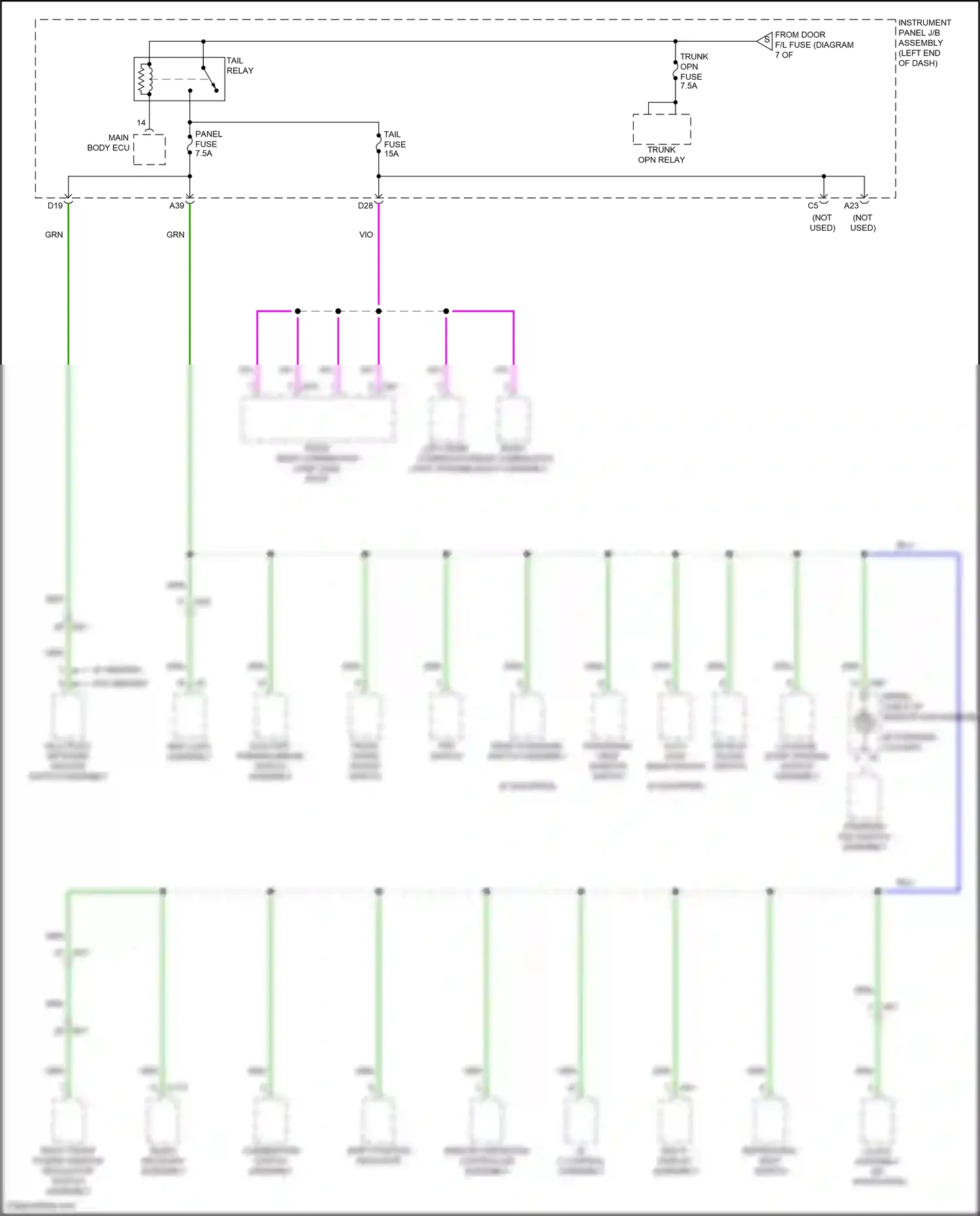 Wiring diagram map light assembly for Lexus IS III facelift 2 (2020-2024) (7 of 9)