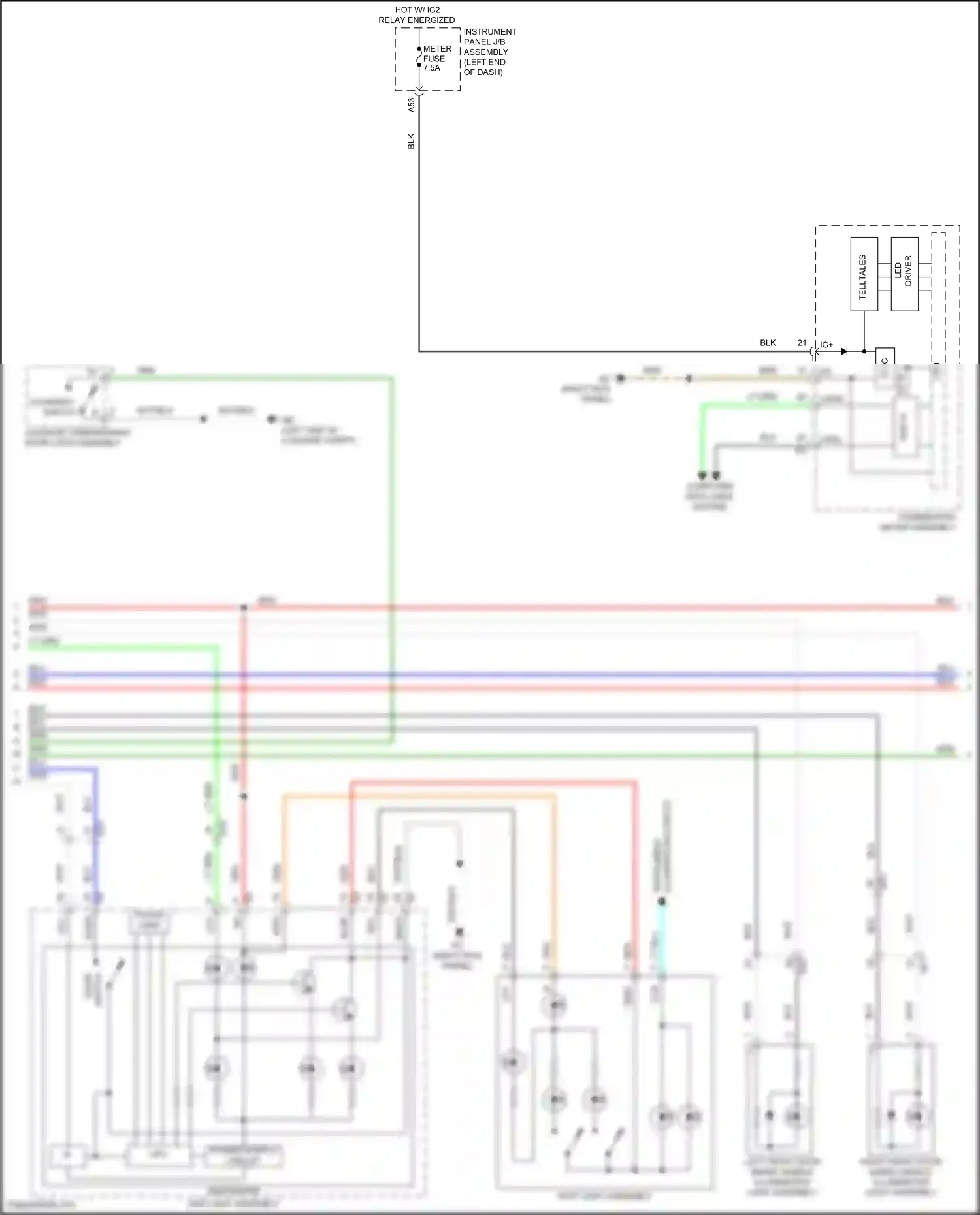 Wiring diagram map light assembly for Lexus IS III facelift 2 (2020-2024) (1 of 9)