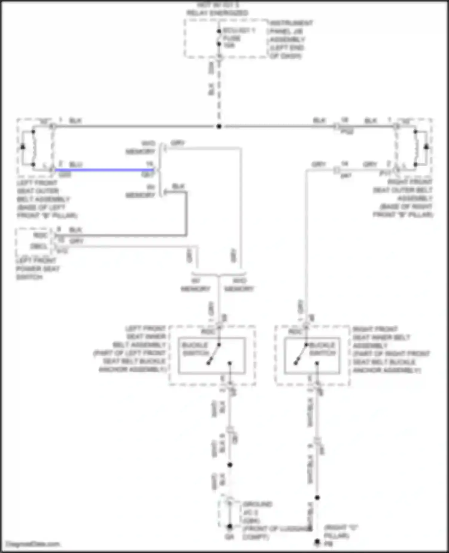 Wiring diagram left front power seat switch for Lexus IS III facelift 2 (2020-2024)