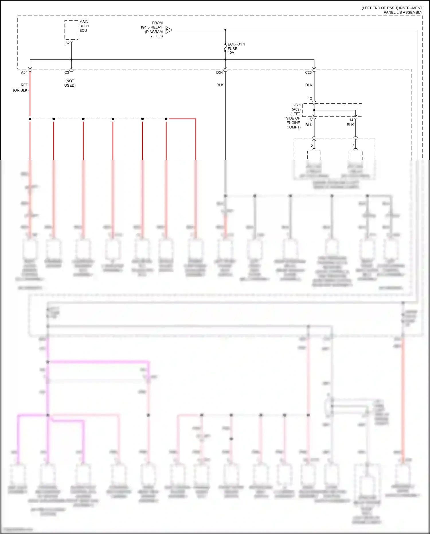 Wiring diagram right front seat outer belt assembly for Lexus IS III facelift 2 (2020-2024) (2 of 3)