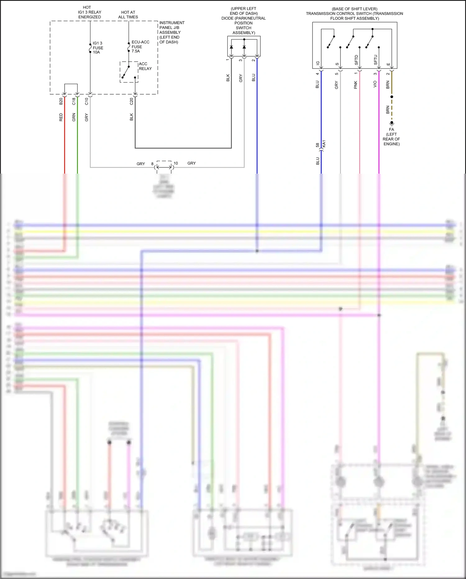 Wiring diagram right paddle shift switch for Lexus IS III facelift 2 (2020-2024) (1 of 4)