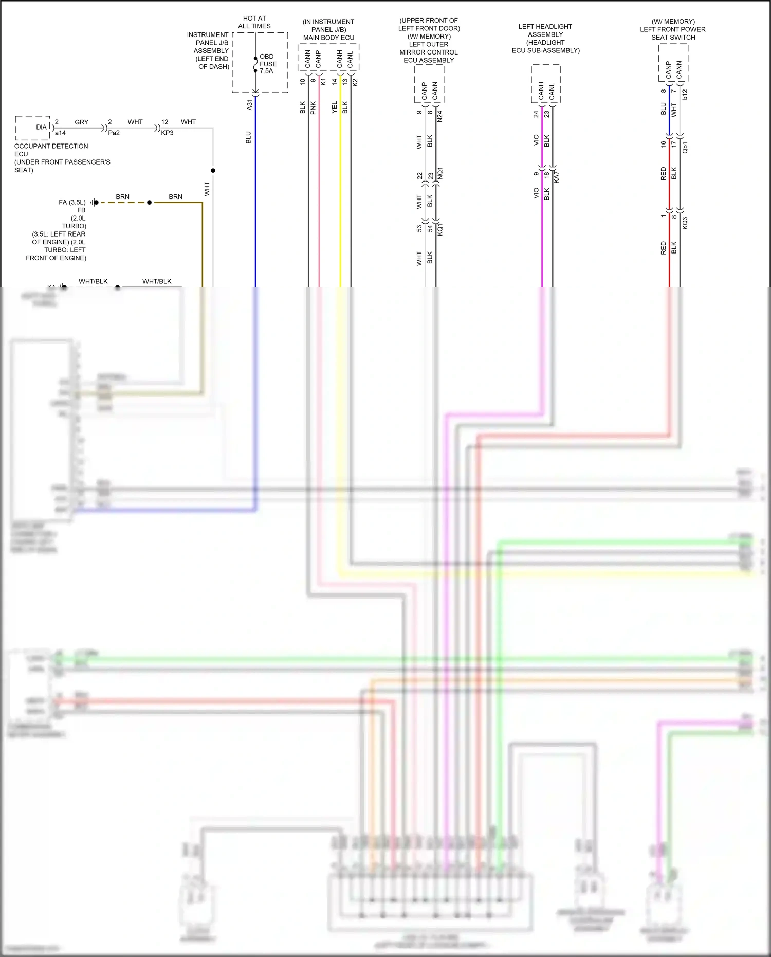 Wiring diagram tx+1 for Lexus IS III facelift 2 (2020-2024) (1 of 2)