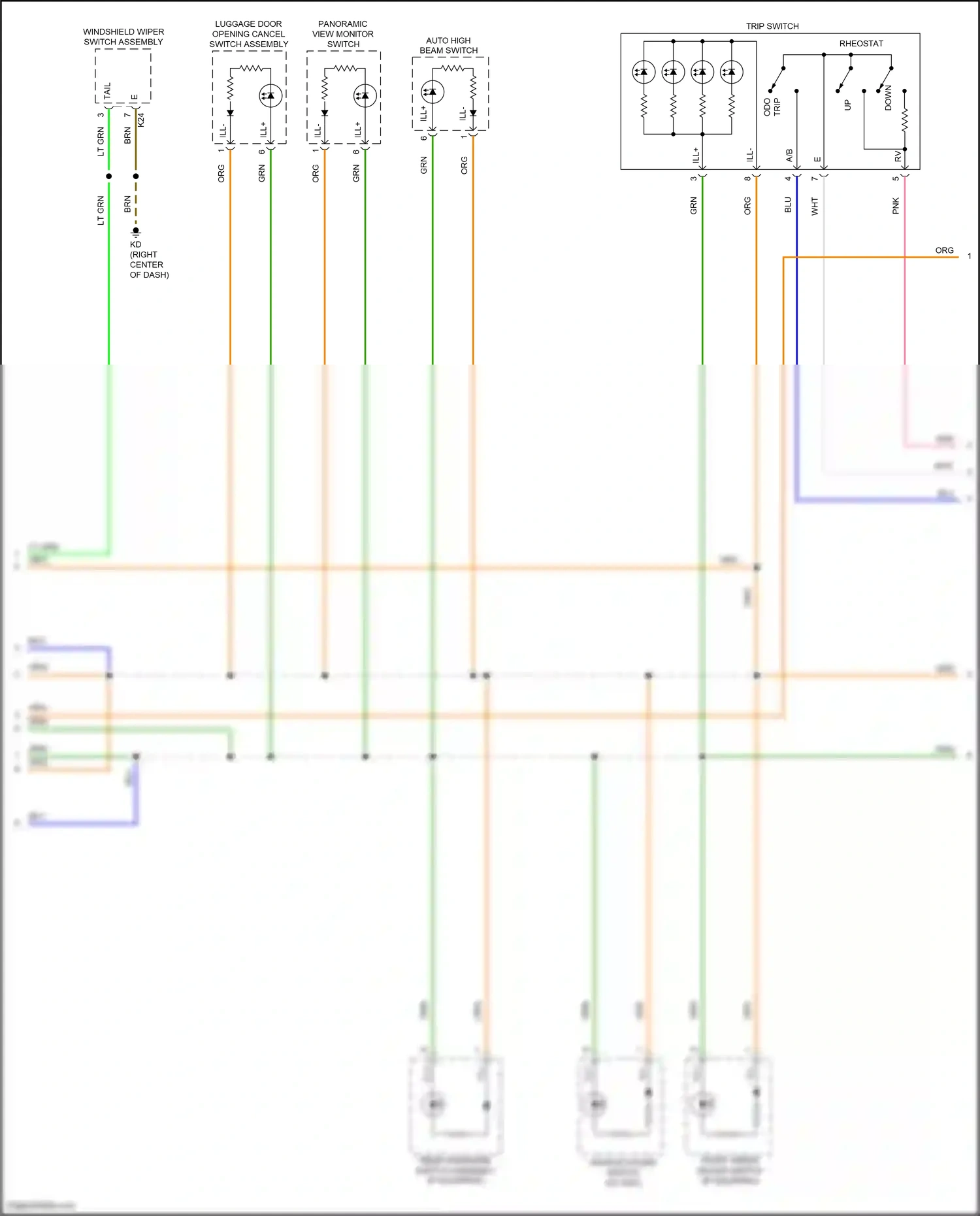 Wiring diagram windshield wiper switch assembly for Lexus IS III facelift 2 (2020-2024) (8 of 10)