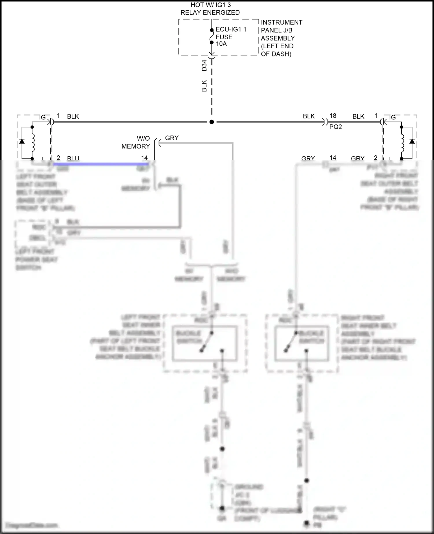 Wiring diagram w/o memory for Lexus IS III facelift 2 (2020-2024) (12 of 12)