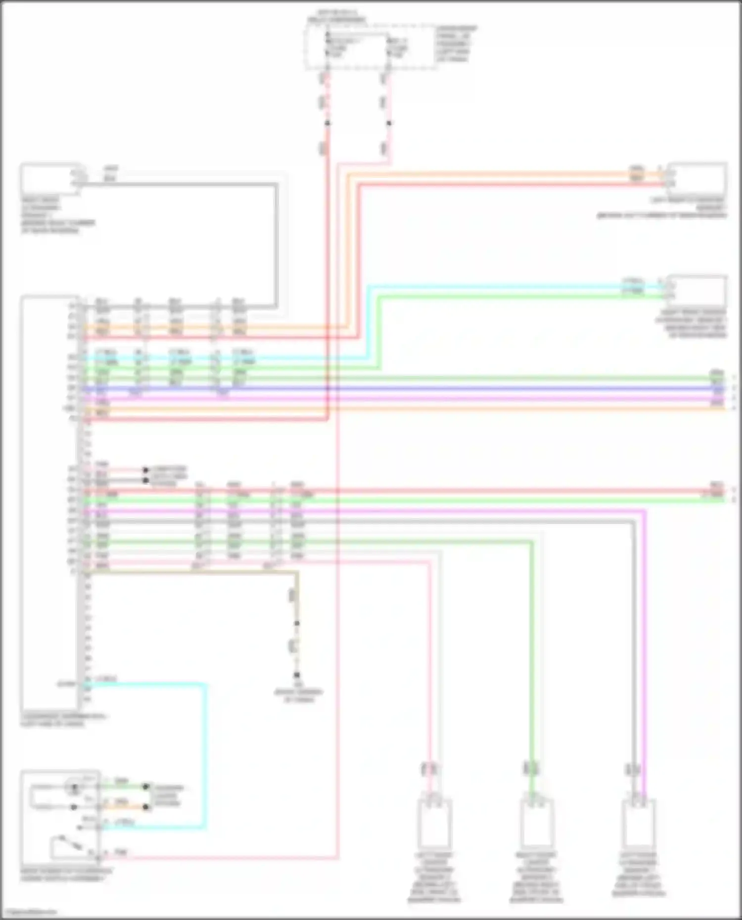 IS Lexus III facelift (2015-2020): Rear sonar circuit (1 of 2)
