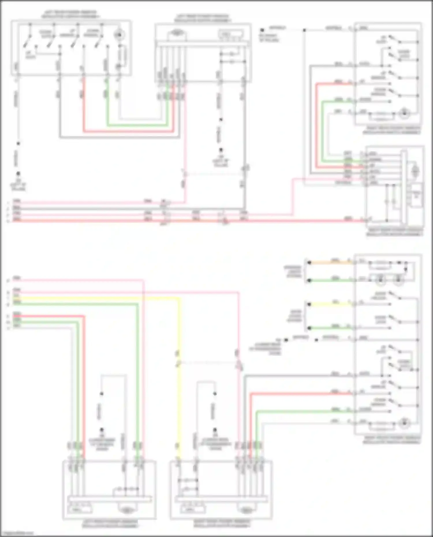 IS Lexus III facelift (2015-2020): Power windows circuit (2 of 2)