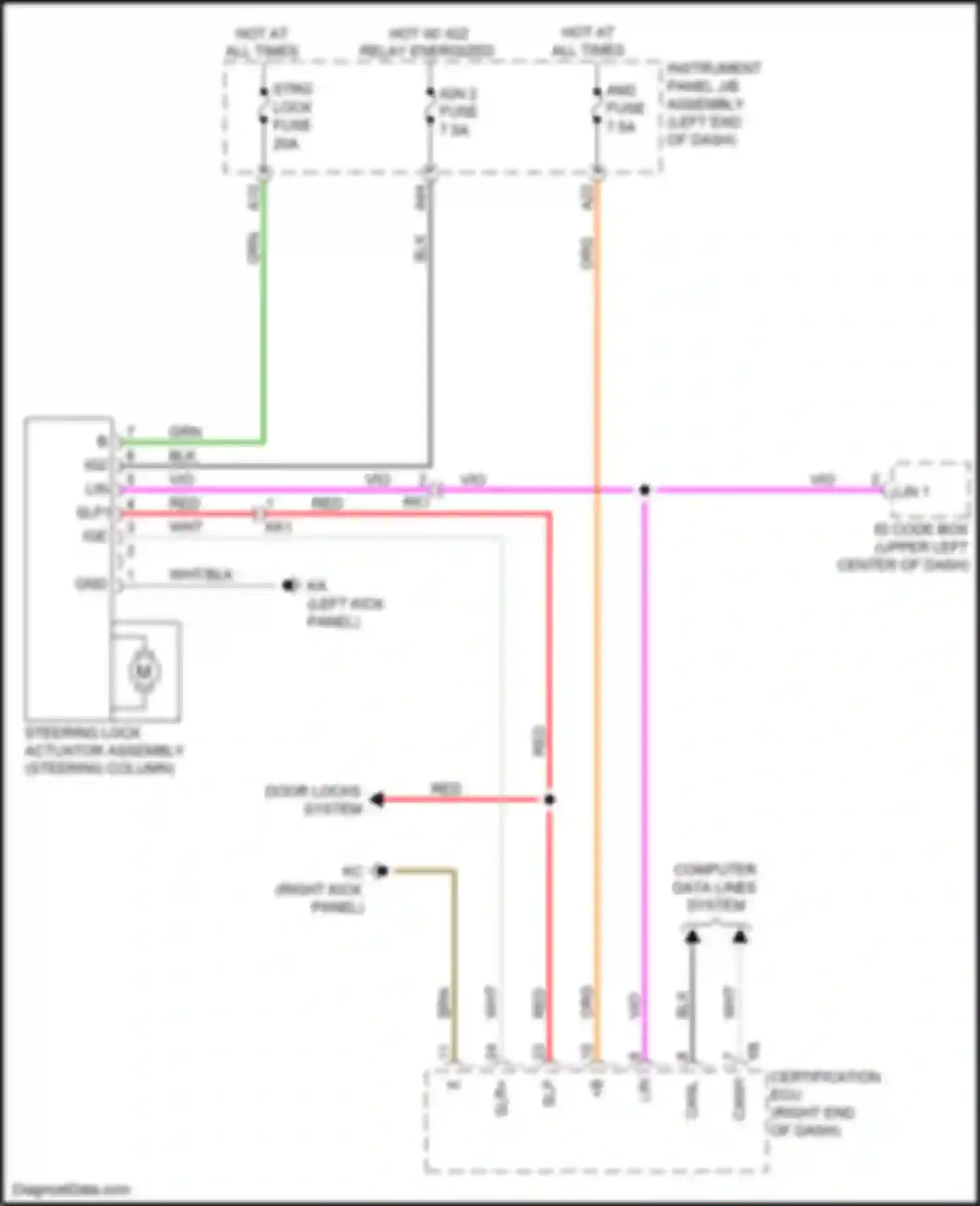 IS Lexus III facelift (2015-2020): Steering column circuit
