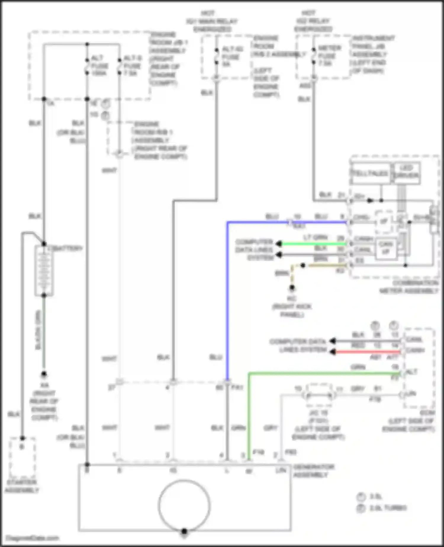 IS Lexus III facelift (2015-2020): Charging circuit