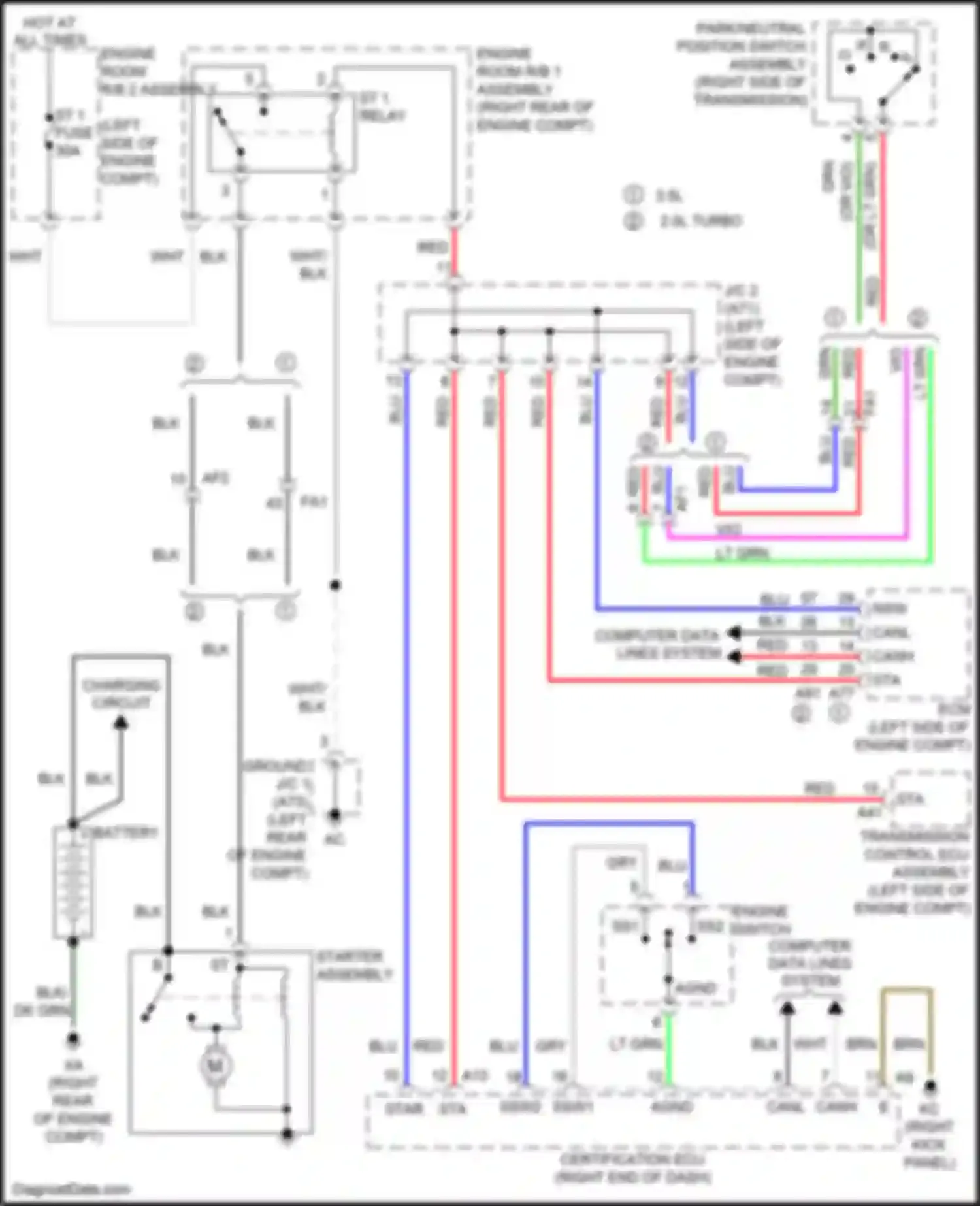 IS Lexus III facelift (2015-2020): Starting circuit
