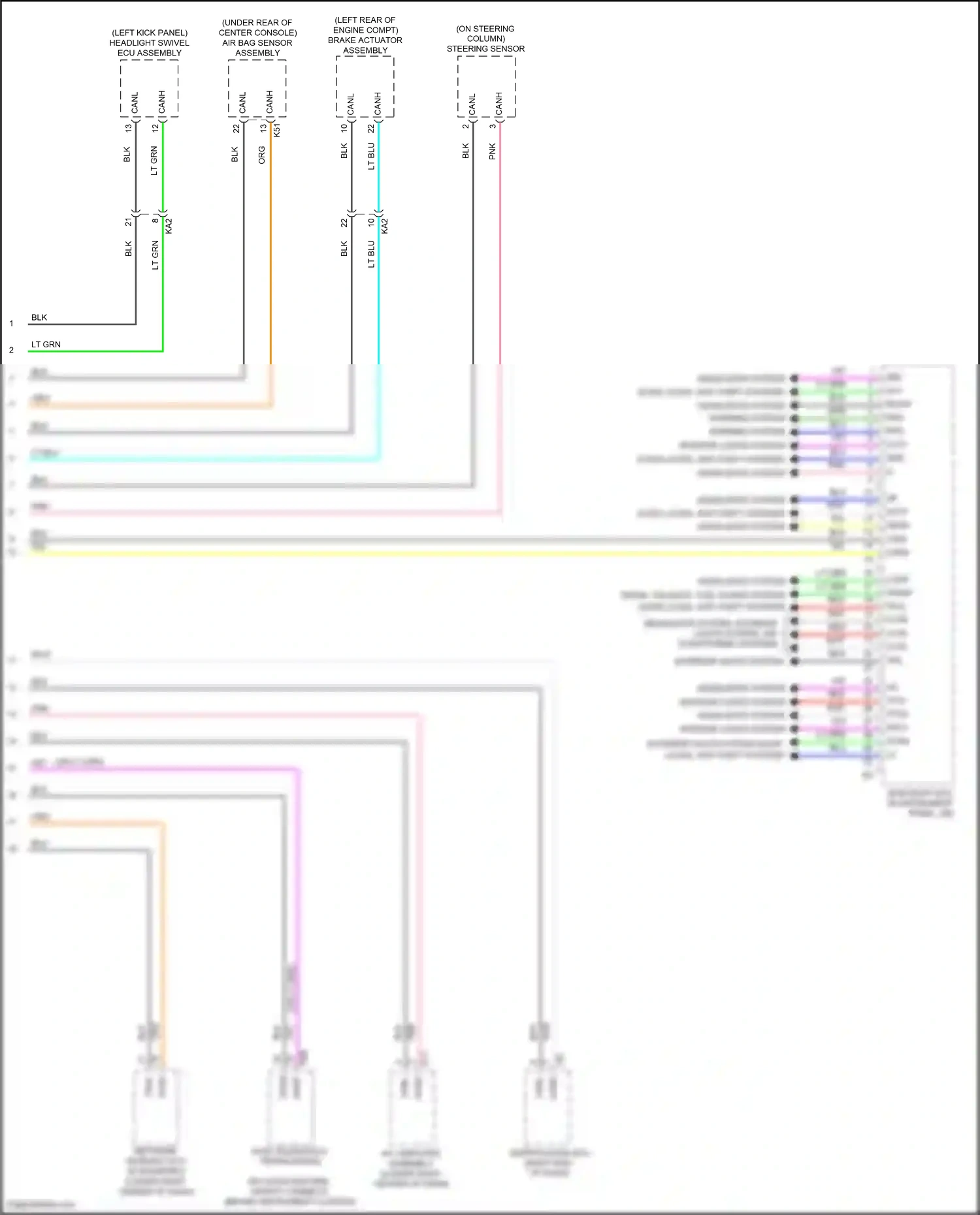 Wiring diagram air bag sensor assembly for Lexus IS III facelift (2015-2020) (1 of 7)