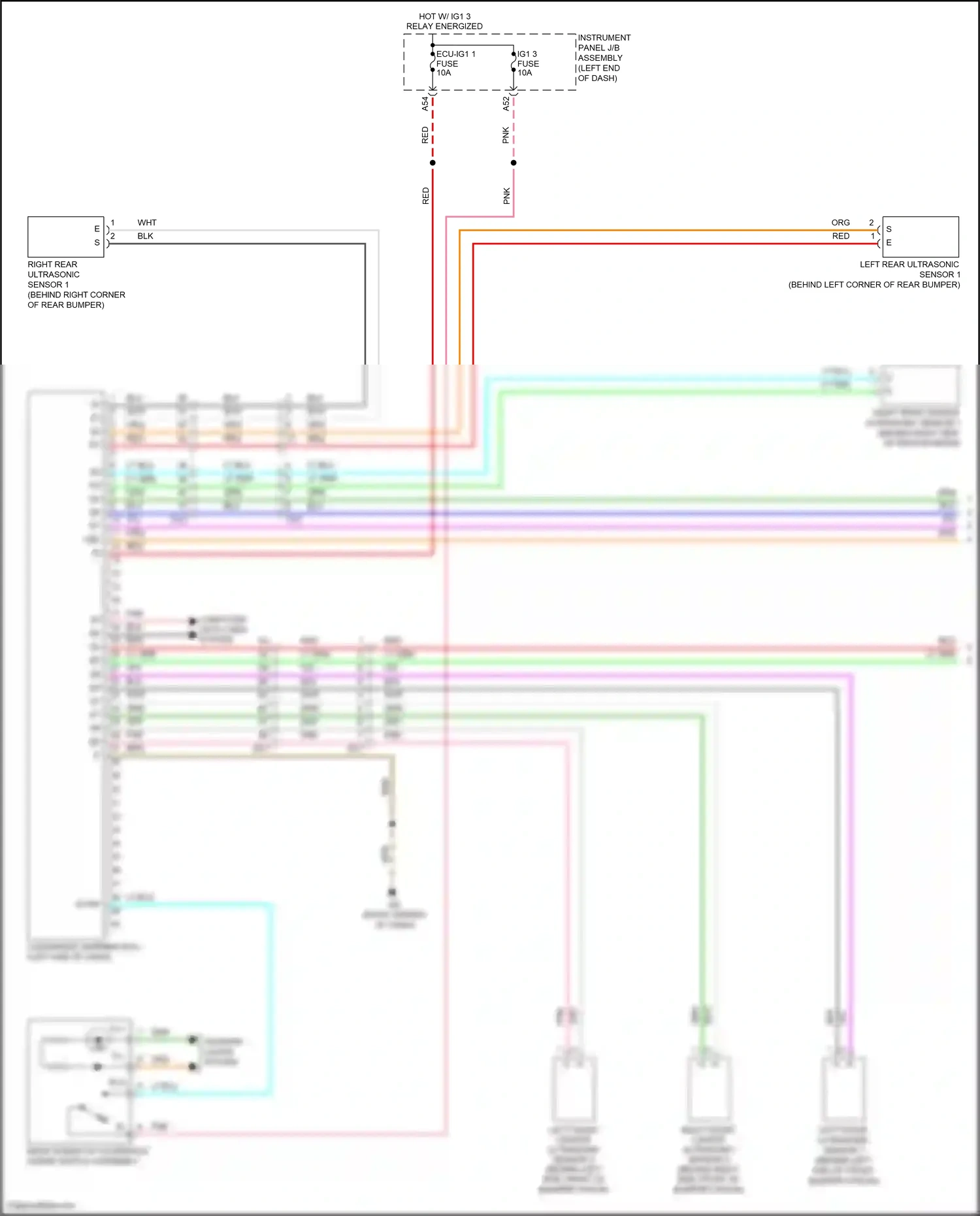 Wiring diagram back sonar or clearance sonar switch assembly for Lexus IS III facelift (2015-2020) (2 of 2)