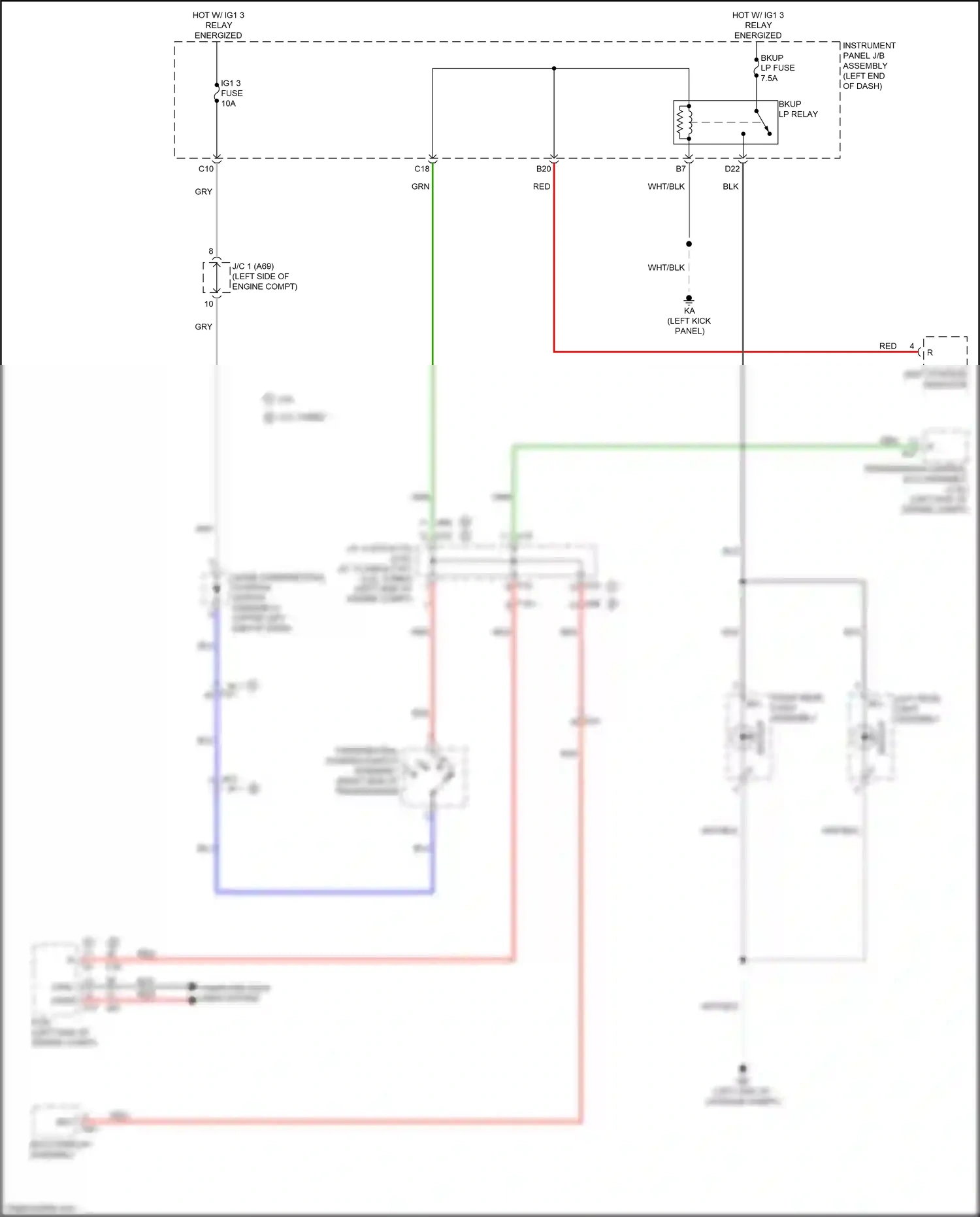 Lexus IS III facelift (2015-2020) backup wiring diagram  (1 of 1)