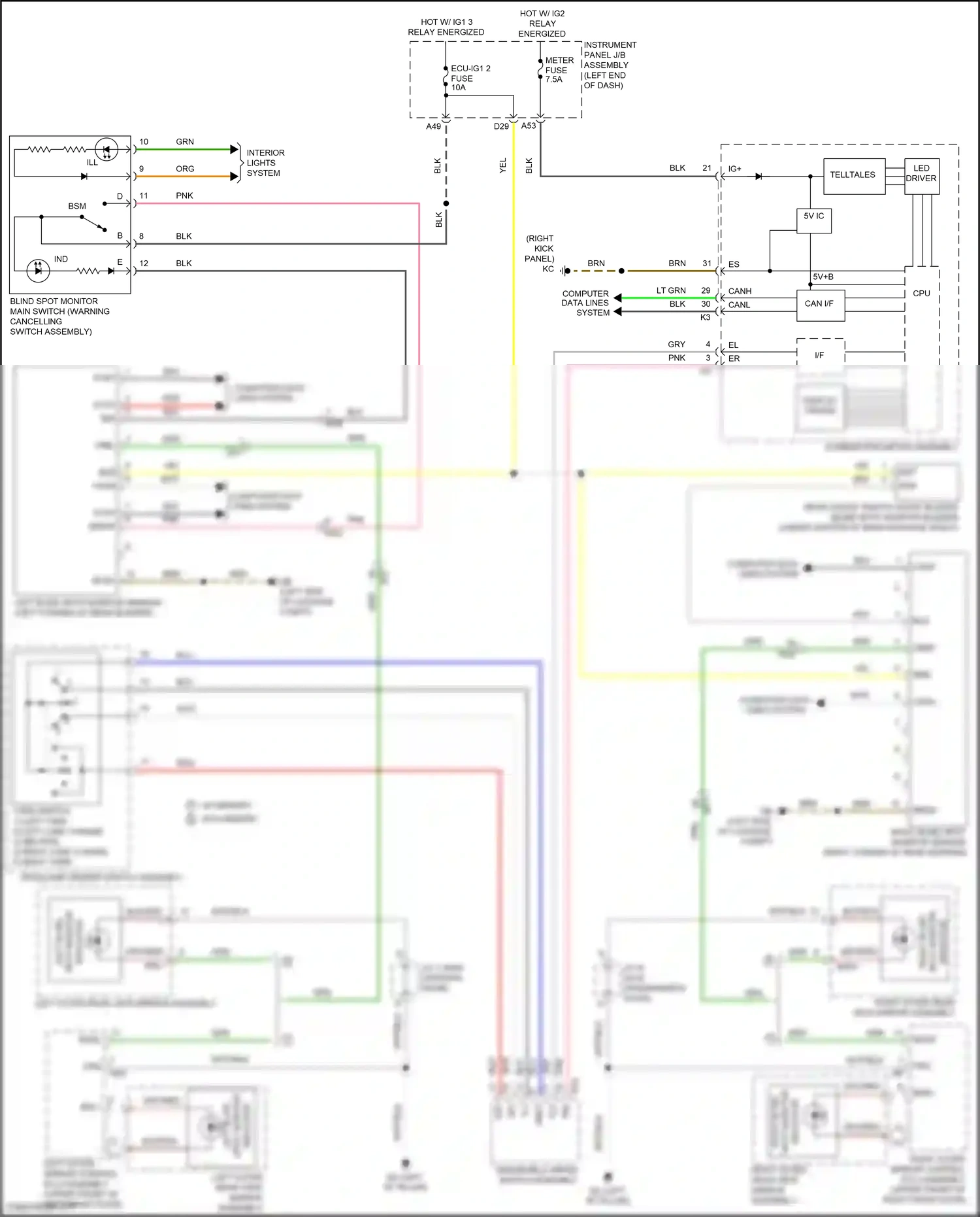 Wiring diagram bsl+ for Lexus IS III facelift (2015-2020) (1 of 2)