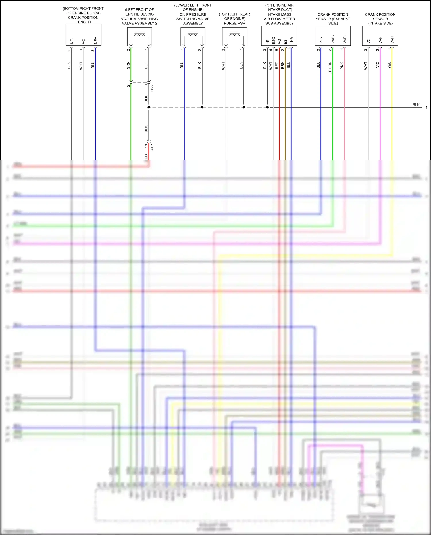 Lexus IS III facelift (2015-2020) engine oil temperature sensor (temperature sensor) wiring diagram  (1 of 1)
