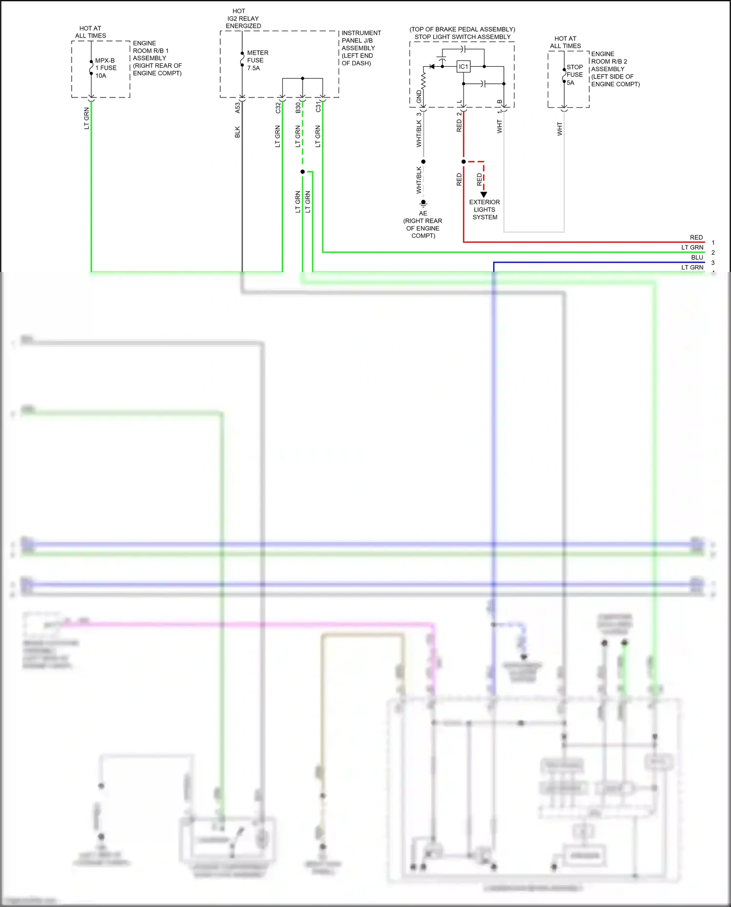 Wiring diagram engine room r/b 1 assembly for Lexus IS III facelift (2015-2020) (36 of 40)