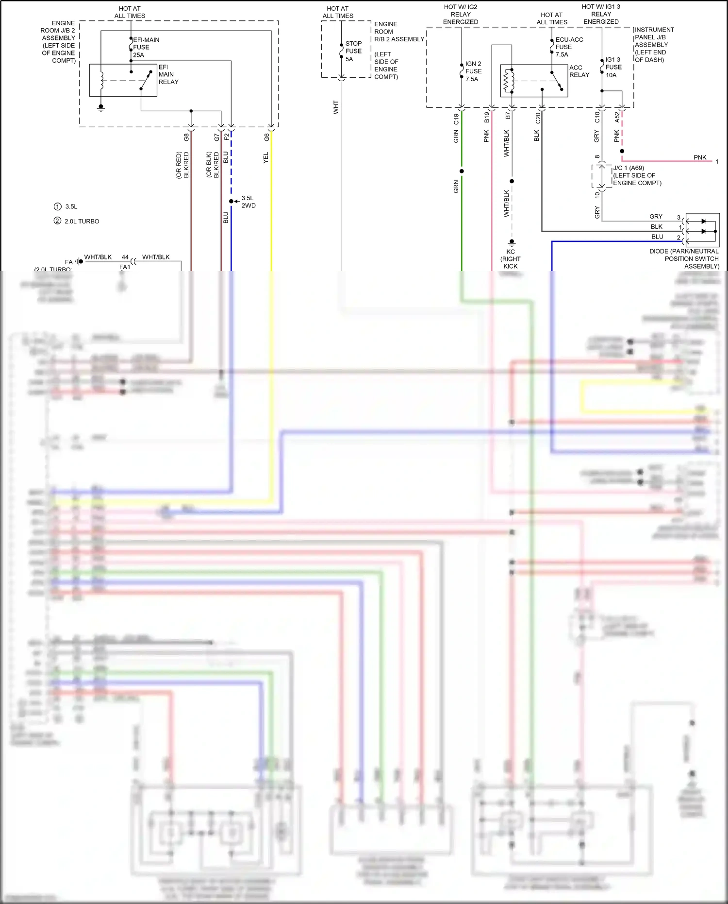 Wiring diagram engine room r/b 2 assembly for Lexus IS III facelift (2015-2020) (22 of 29)
