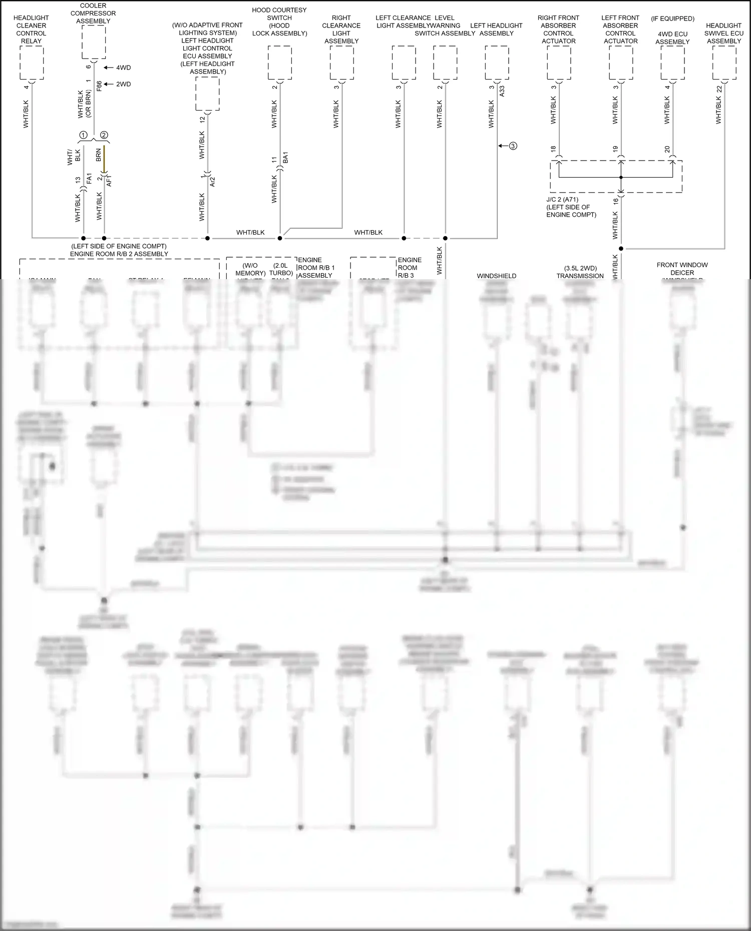 Wiring diagram front steering control ecu for Lexus IS III facelift (2015-2020) (4 of 6)