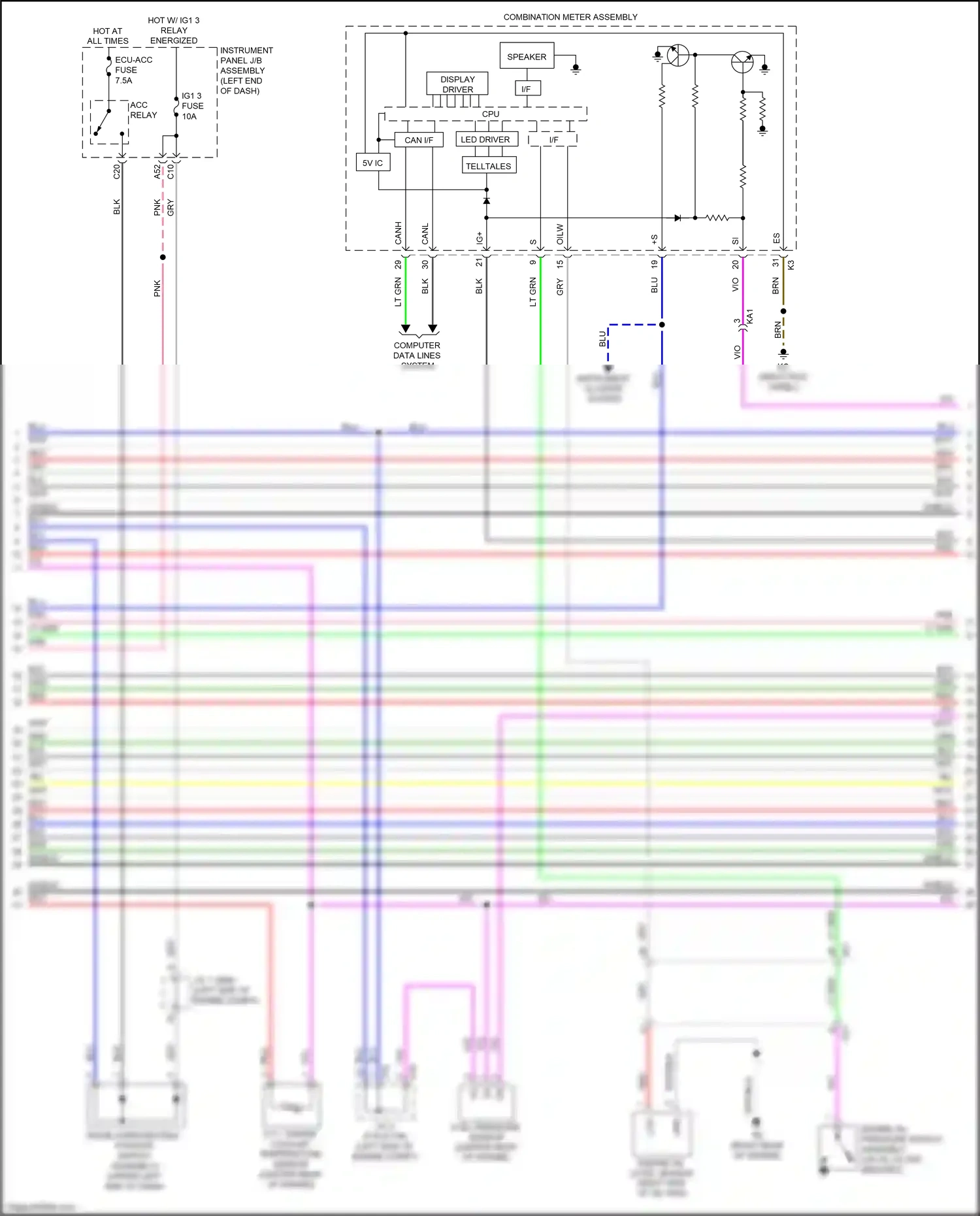 Wiring diagram instrument panel j/b assembly for Lexus IS III facelift (2015-2020) (92 of 94)