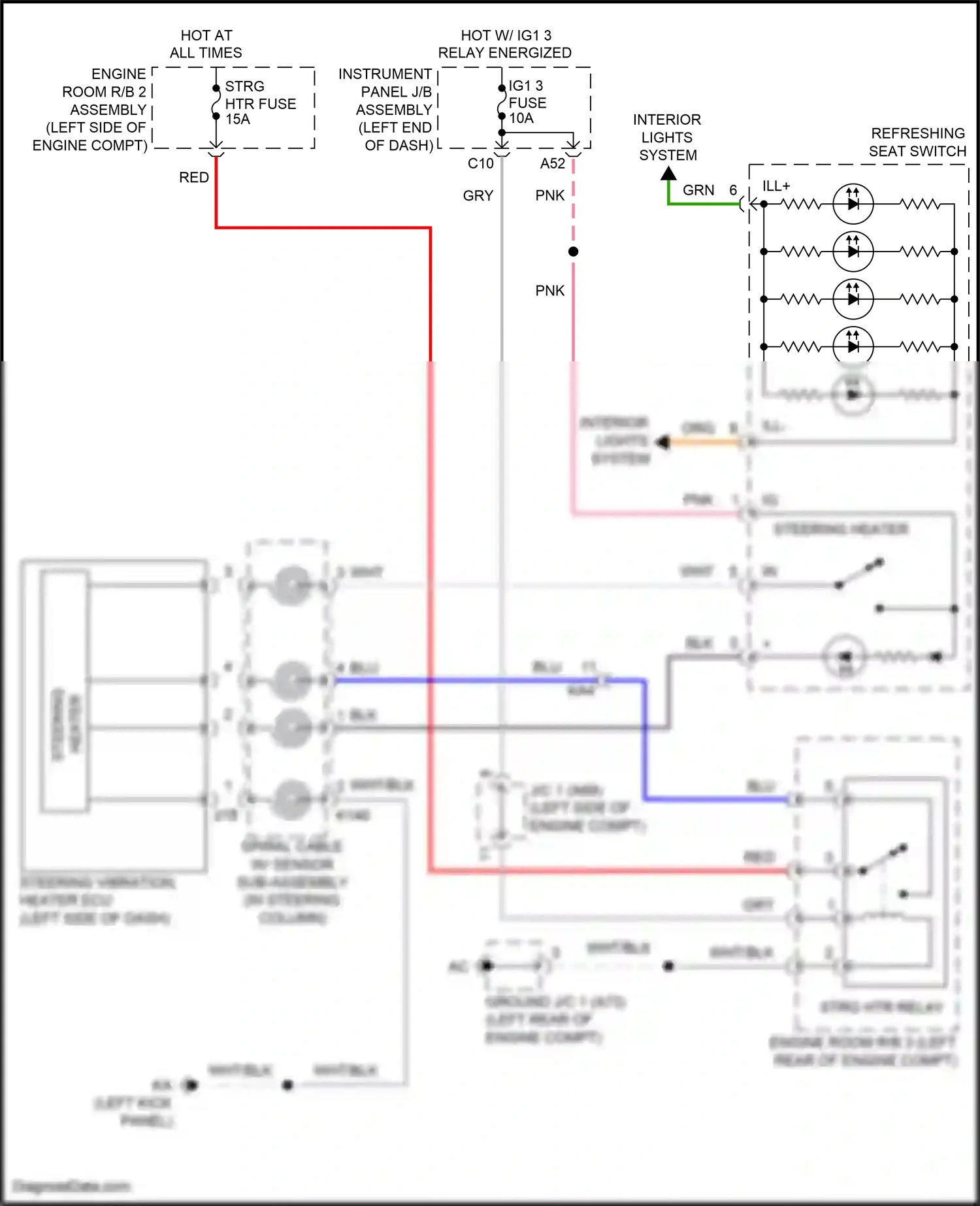 Wiring diagram instrument panel j/b assembly for Lexus IS III facelift (2015-2020) (79 of 94)