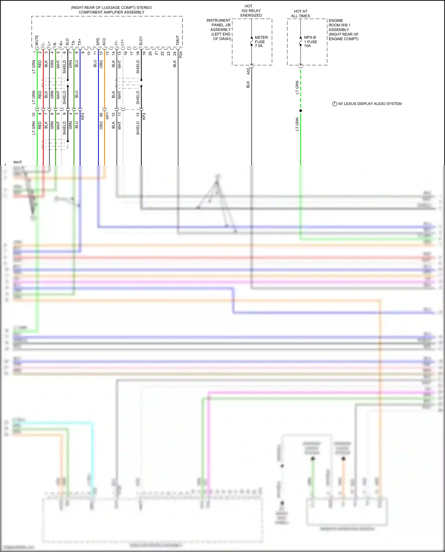 Wiring diagram instrument panel j/b assembly for Lexus IS III facelift (2015-2020) (36 of 94)