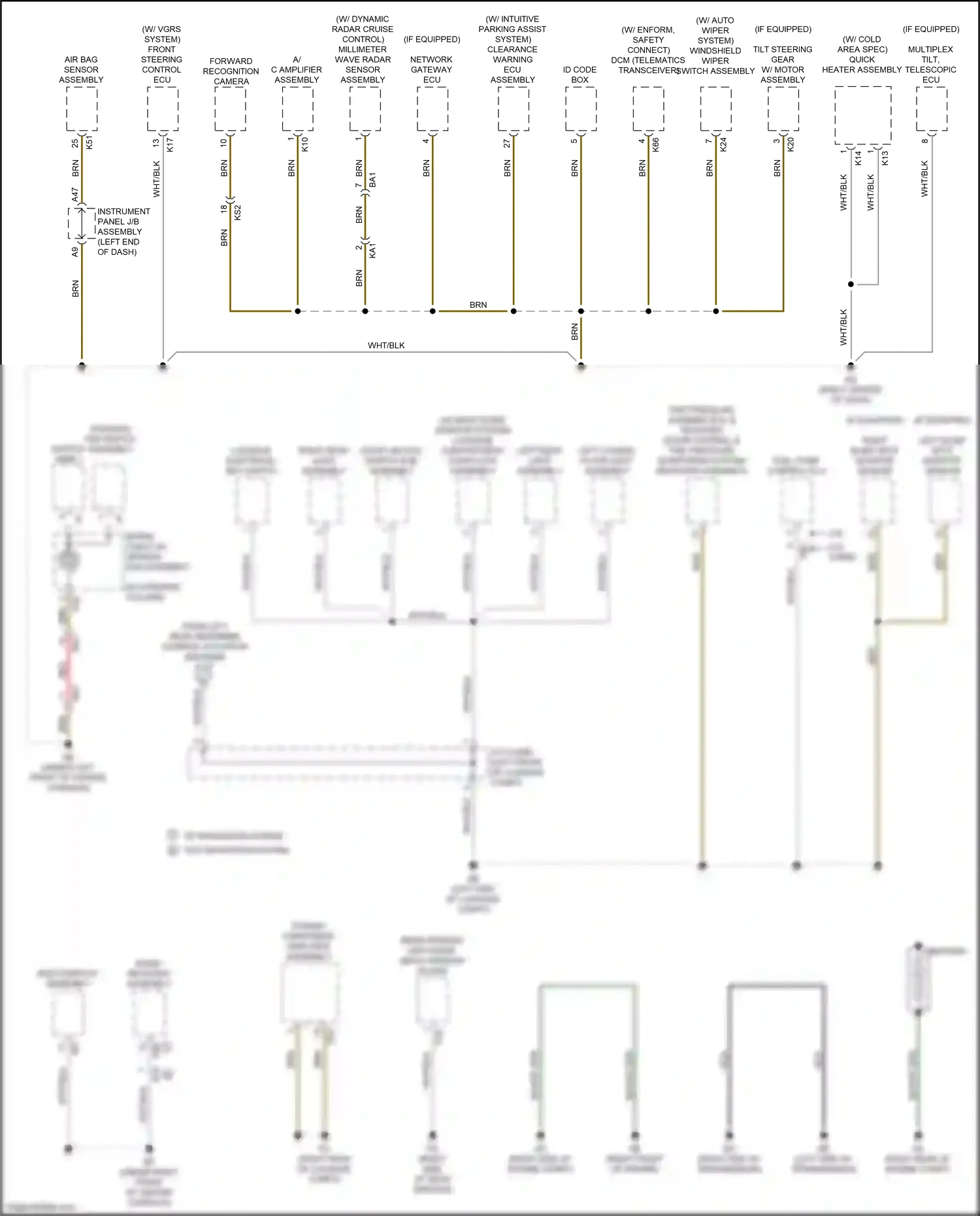 Wiring diagram instrument panel j/b assembly for Lexus IS III facelift (2015-2020) (13 of 94)