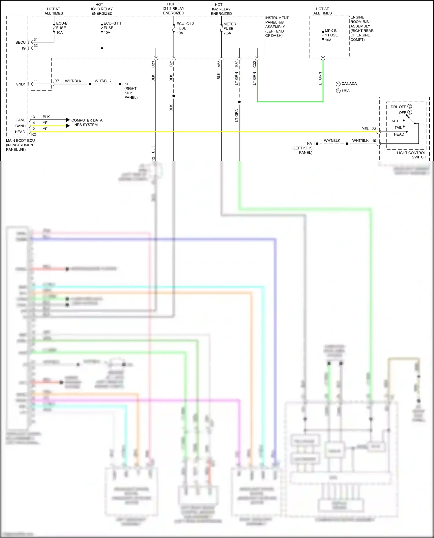 Wiring diagram lt grn for Lexus IS III facelift (2015-2020) (7 of 113)
