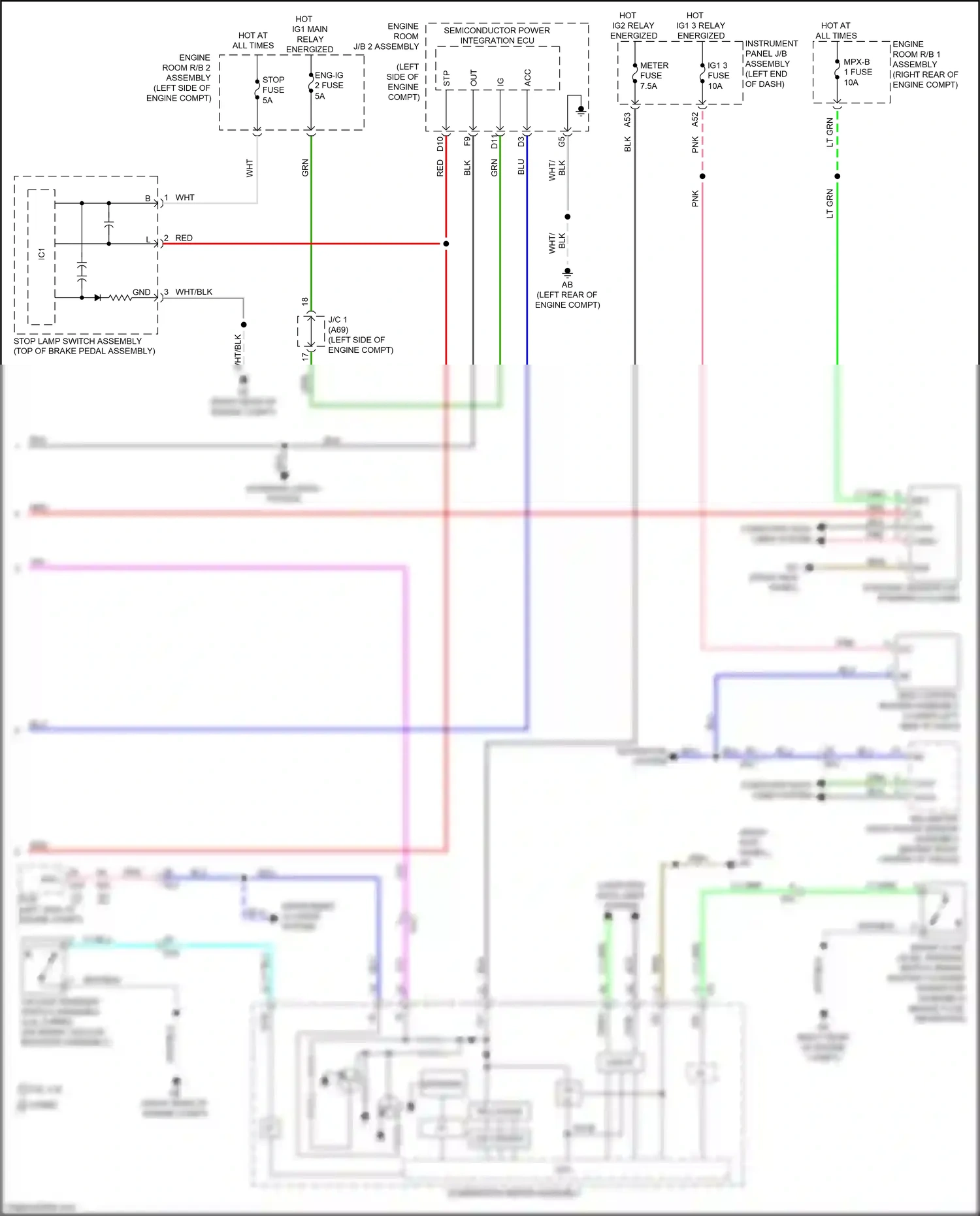 Wiring diagram millimeter wave radar sensor assembly for Lexus IS III facelift (2015-2020) (1 of 4)