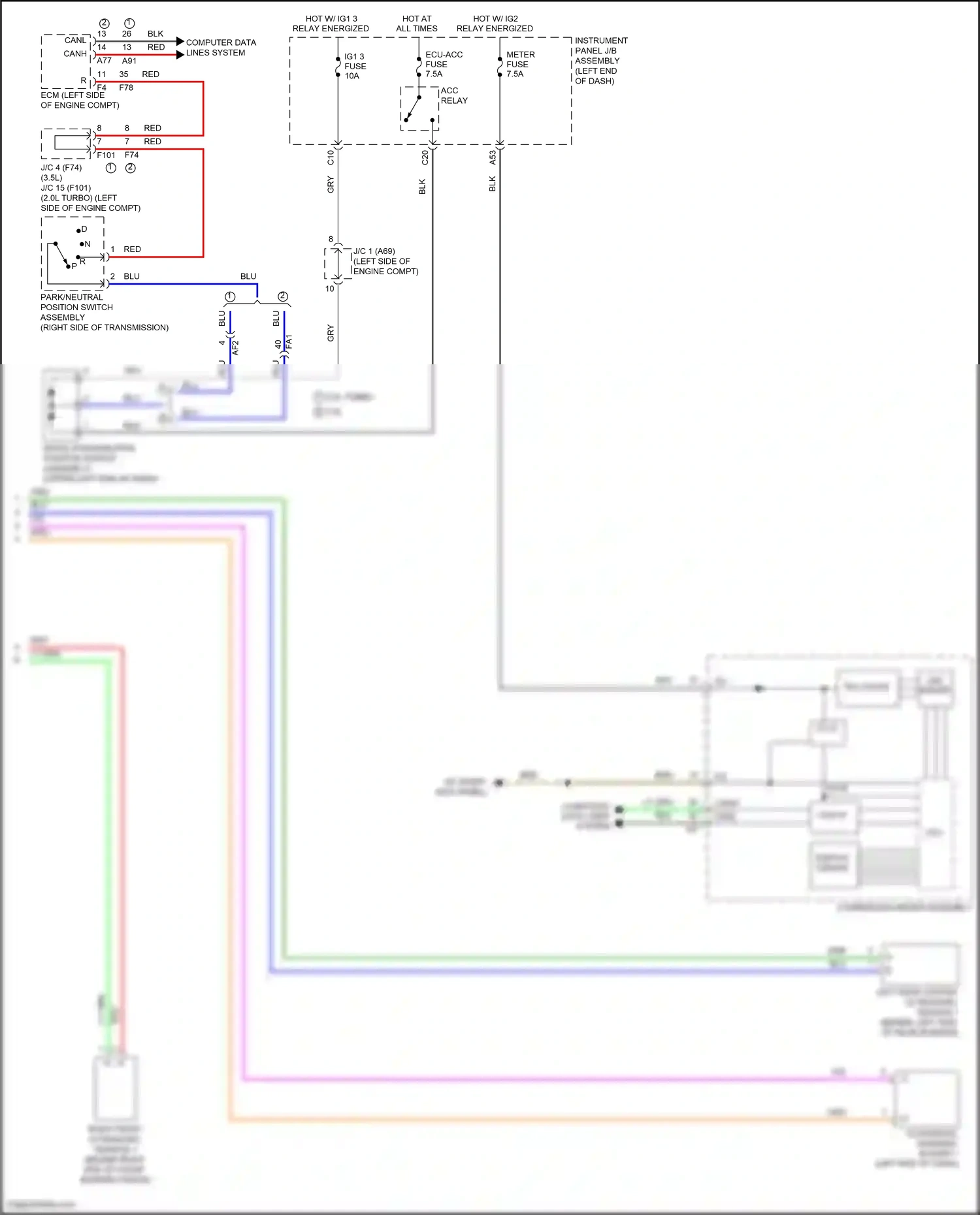 Wiring diagram park/neutral position switch assembly for Lexus IS III facelift (2015-2020) (6 of 8)