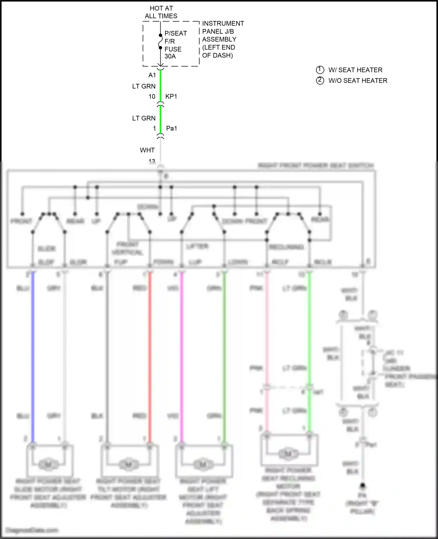 Wiring diagram rear up for Lexus IS III facelift (2015-2020) (2 of 2)