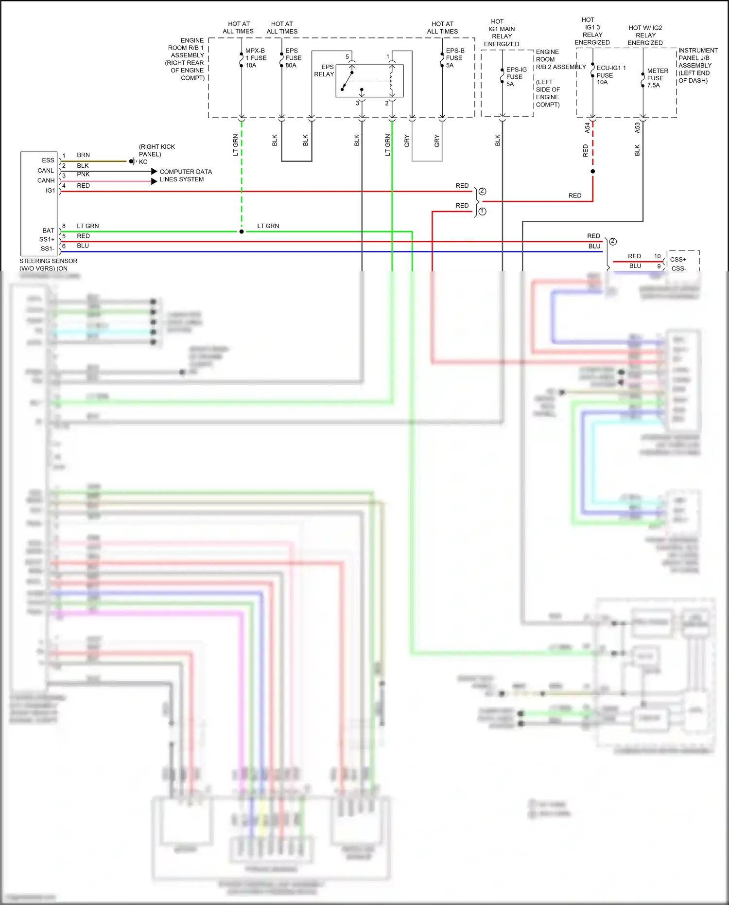 Wiring diagram relay energized for Lexus IS III facelift (2015-2020) (2 of 48)