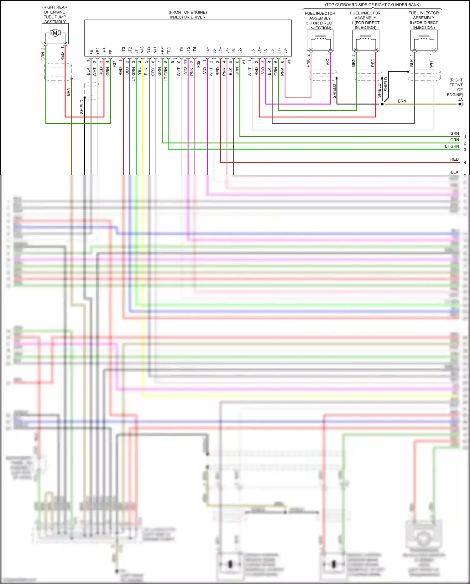 Wiring diagram (right front of engine for Lexus IS III facelift (2015-2020) (3 of 4)