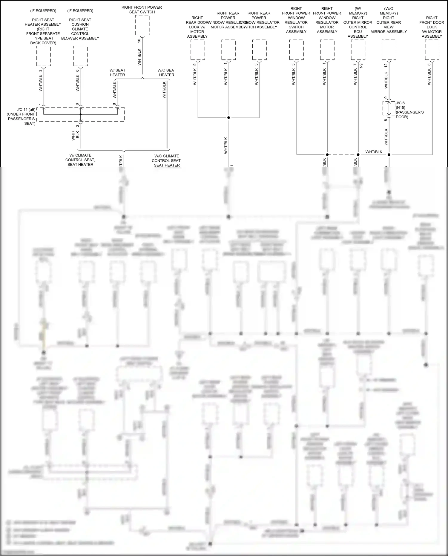 Wiring diagram right front power window regulator motor assembly for Lexus IS III facelift (2015-2020) (1 of 2)