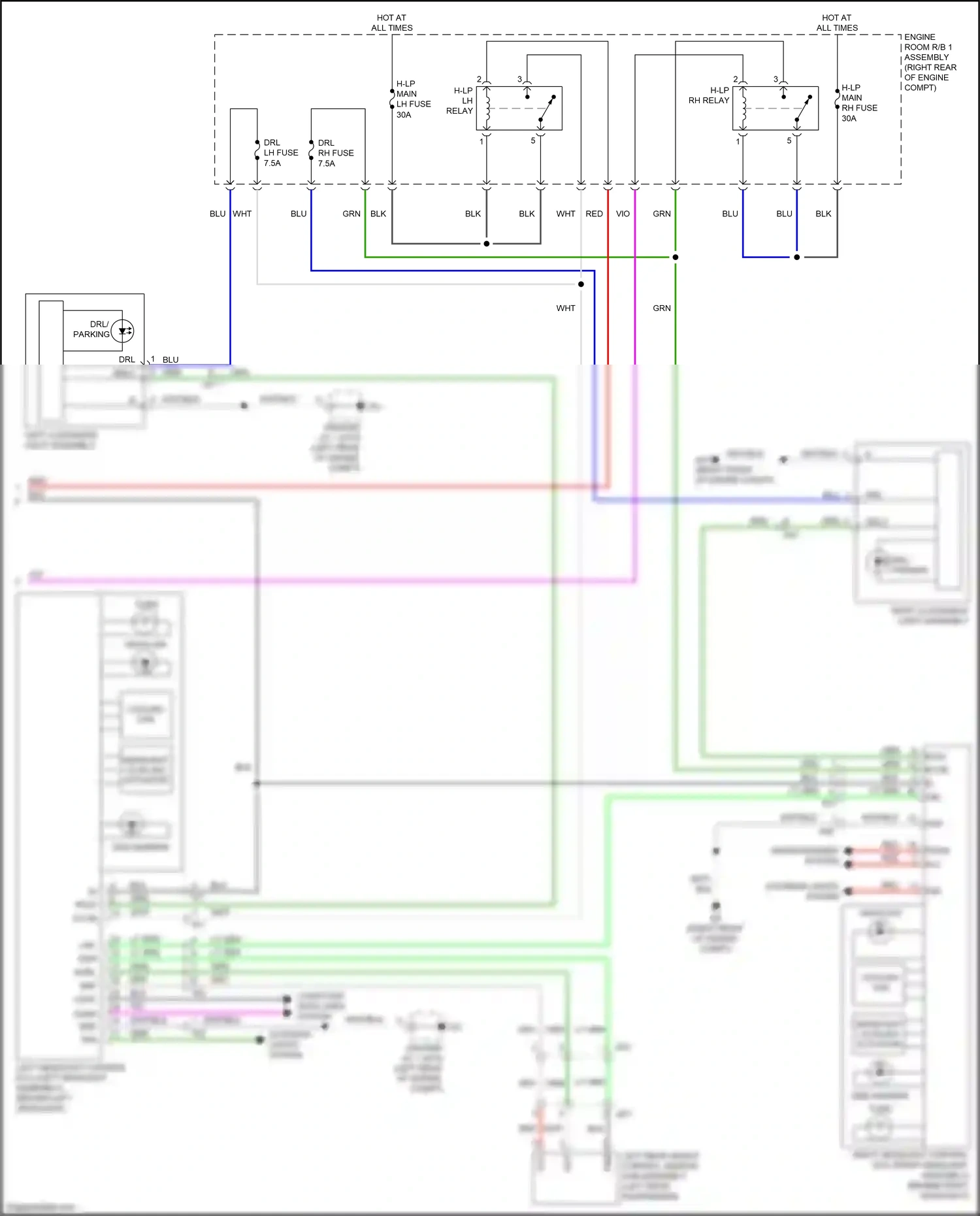 Wiring diagram side marker turn for Lexus IS III facelift (2015-2020) (1 of 1)