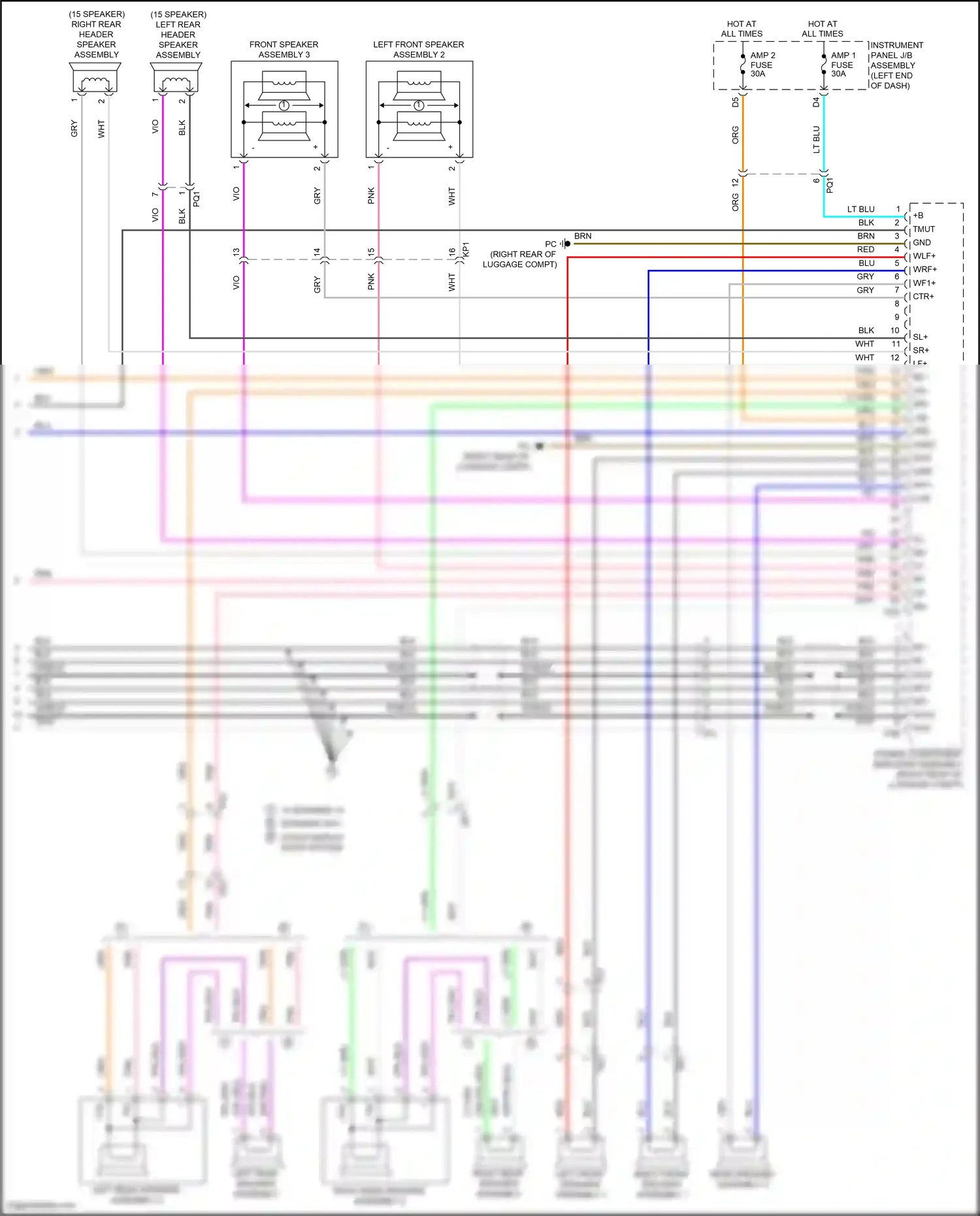 Wiring diagram stereo component amplifier assembly for Lexus IS III facelift (2015-2020) (6 of 7)
