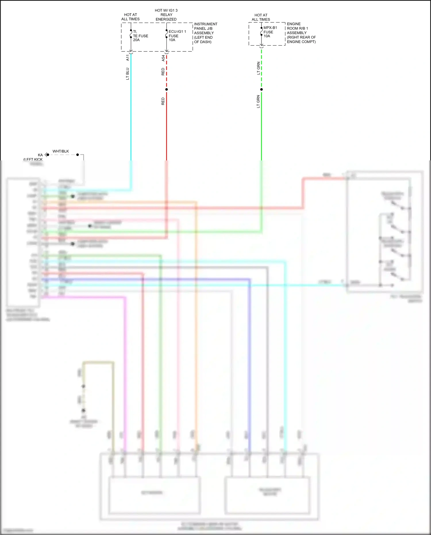 Wiring diagram tilt down for Lexus IS III facelift (2015-2020) (2 of 2)