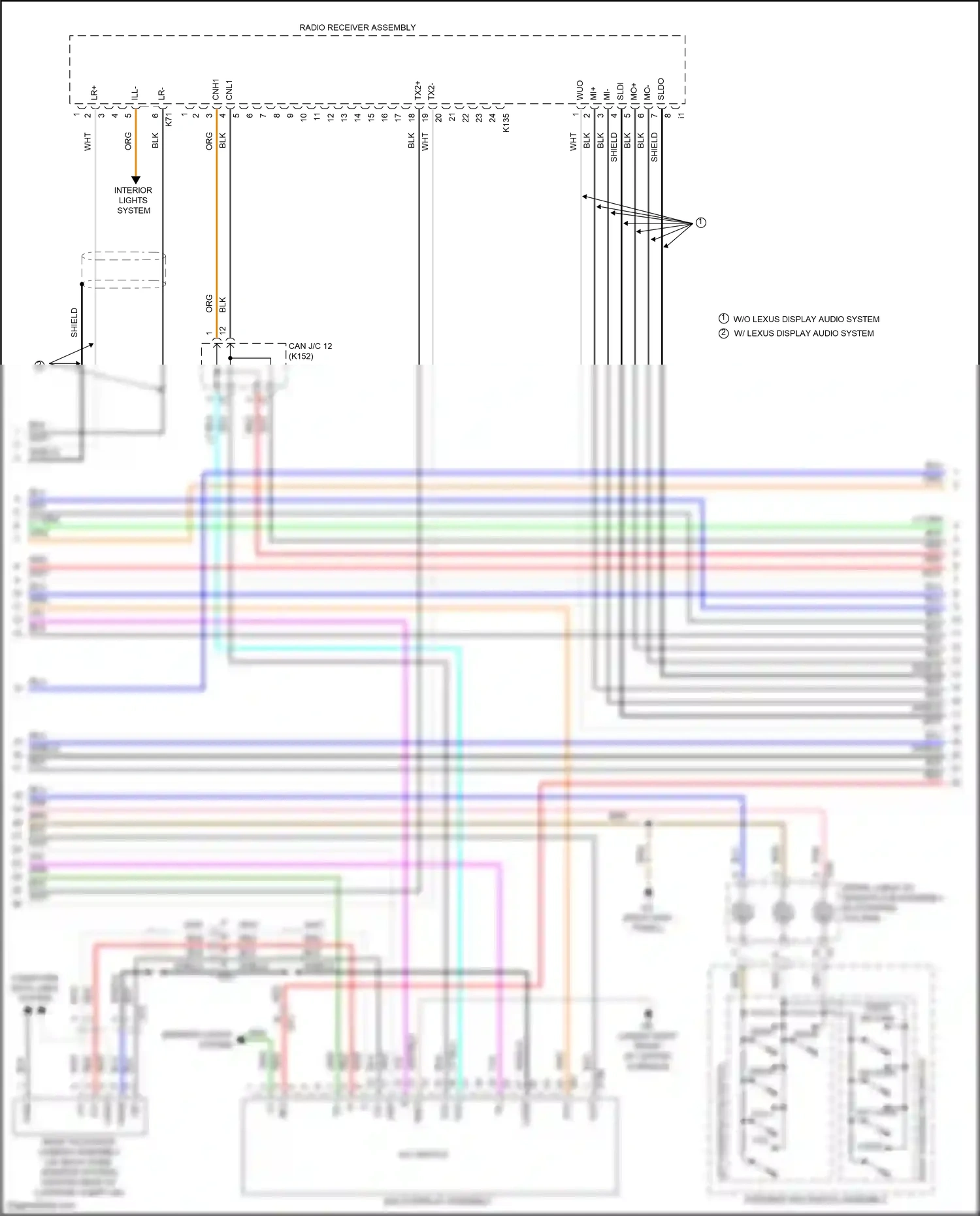 Wiring diagram voice return for Lexus IS III facelift (2015-2020) (3 of 3)