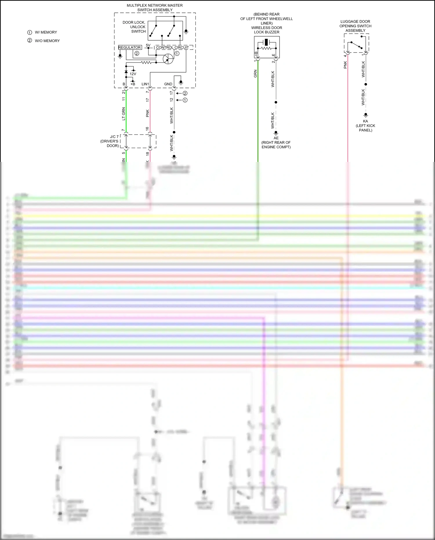 Wiring diagram w/o memory for Lexus IS III facelift (2015-2020) (3 of 8)