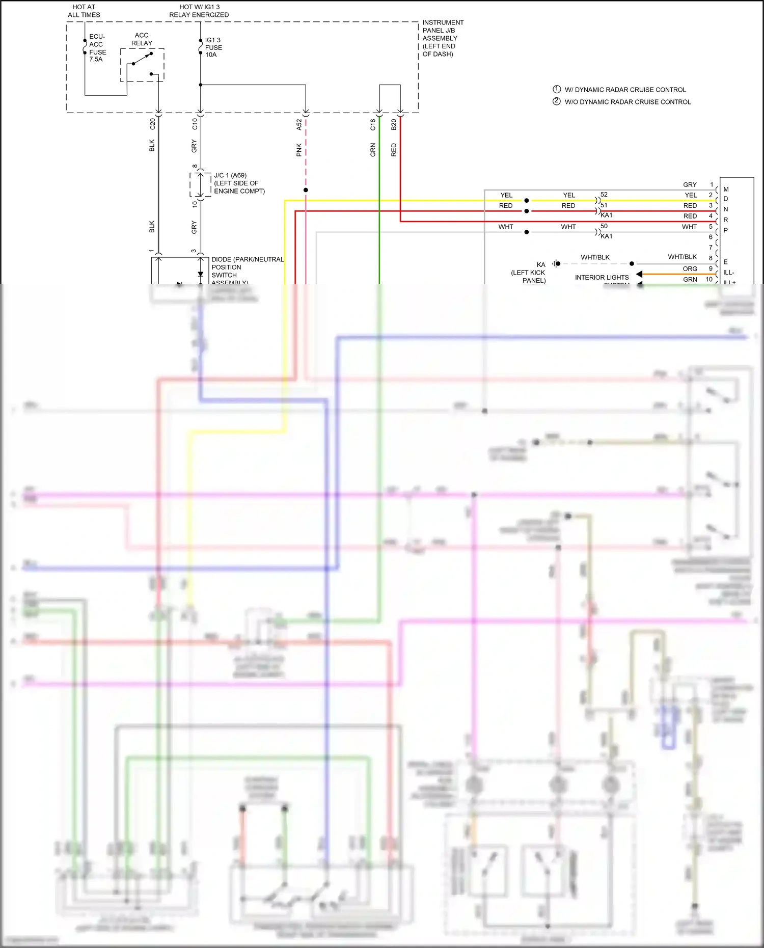 Wiring diagram yel for Lexus IS III facelift (2015-2020) (52 of 70)