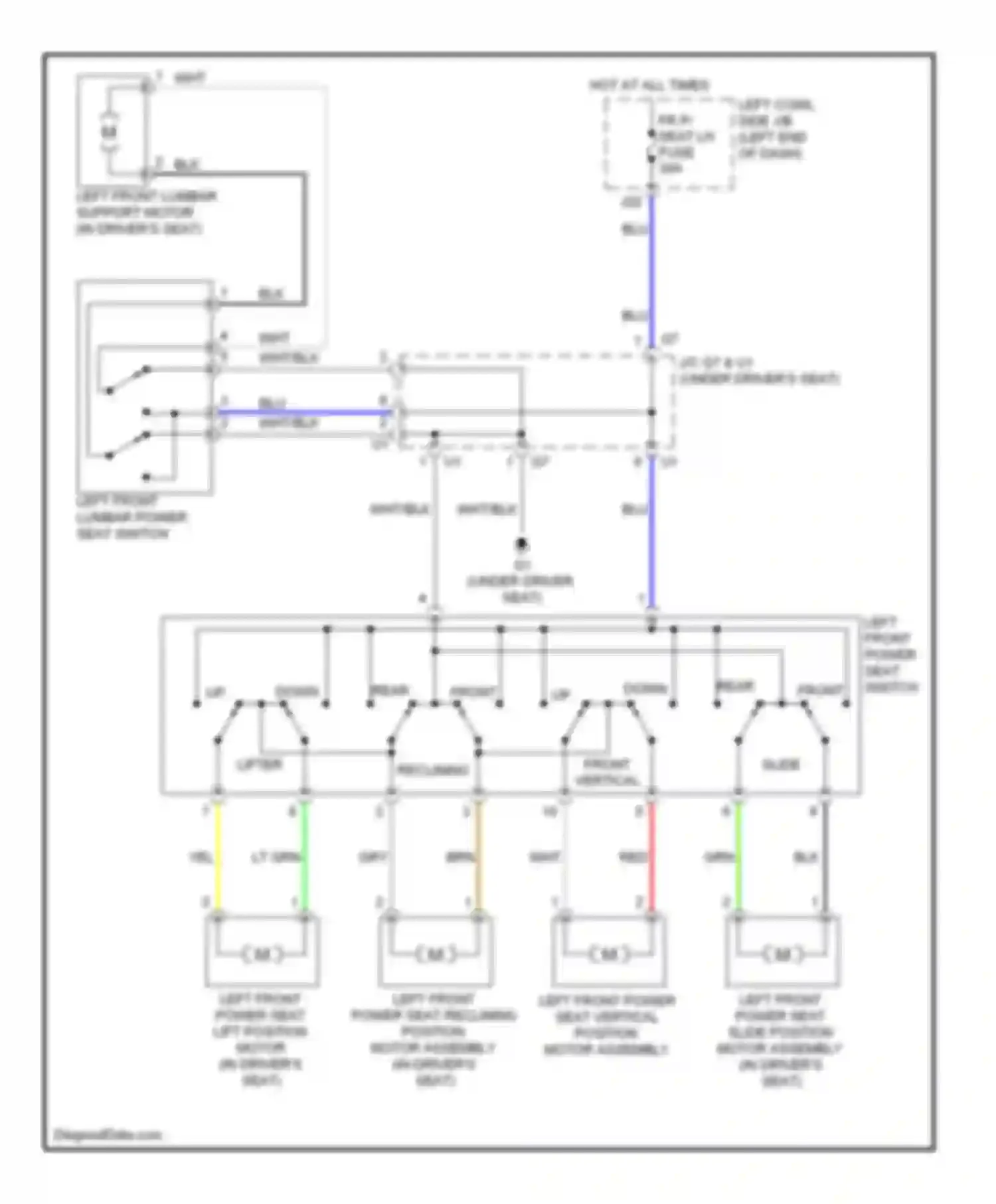 IS Lexus III (2013-2016): Driver power seat circuit
