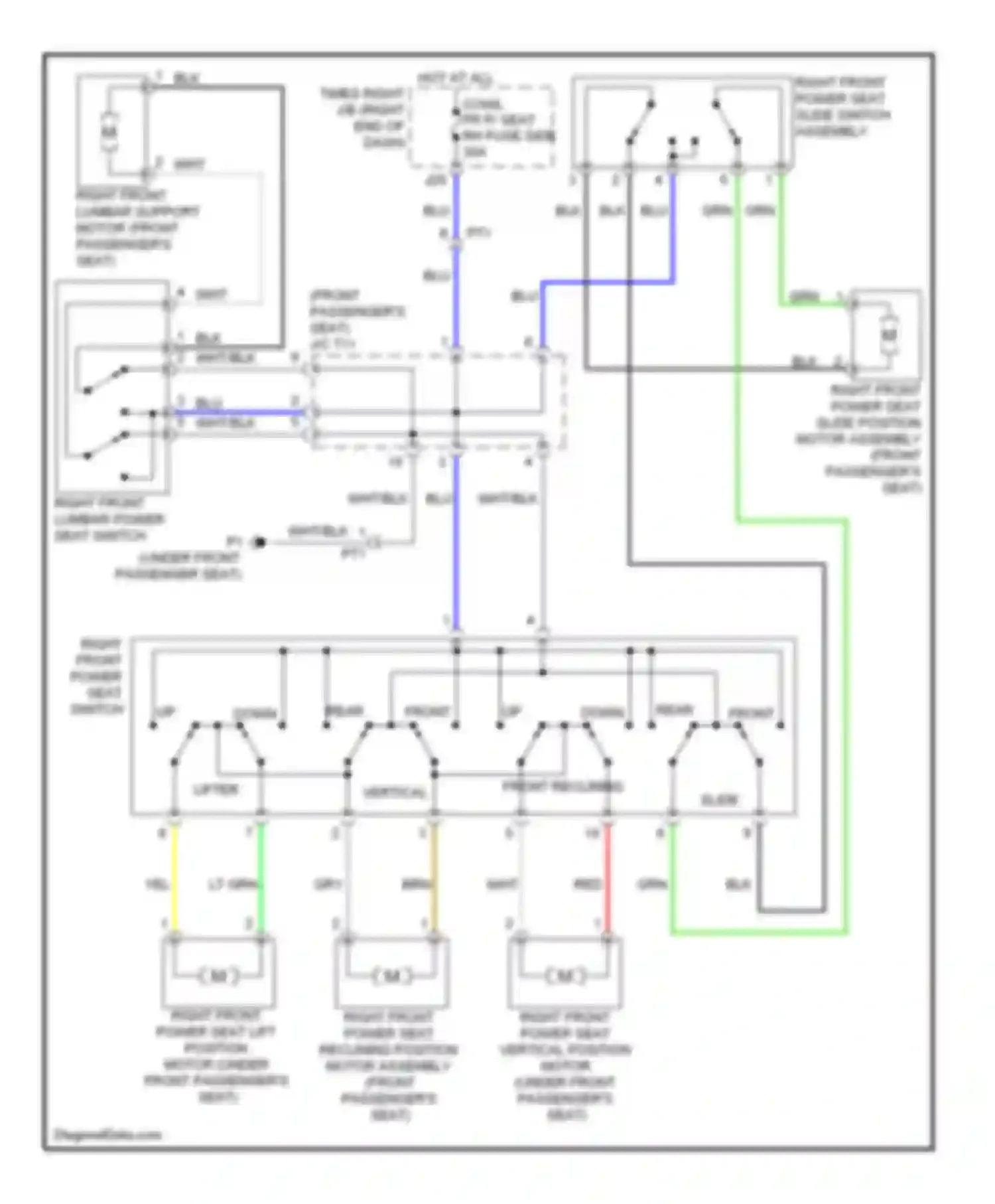 IS Lexus III (2013-2016): Passenger power seat circuit